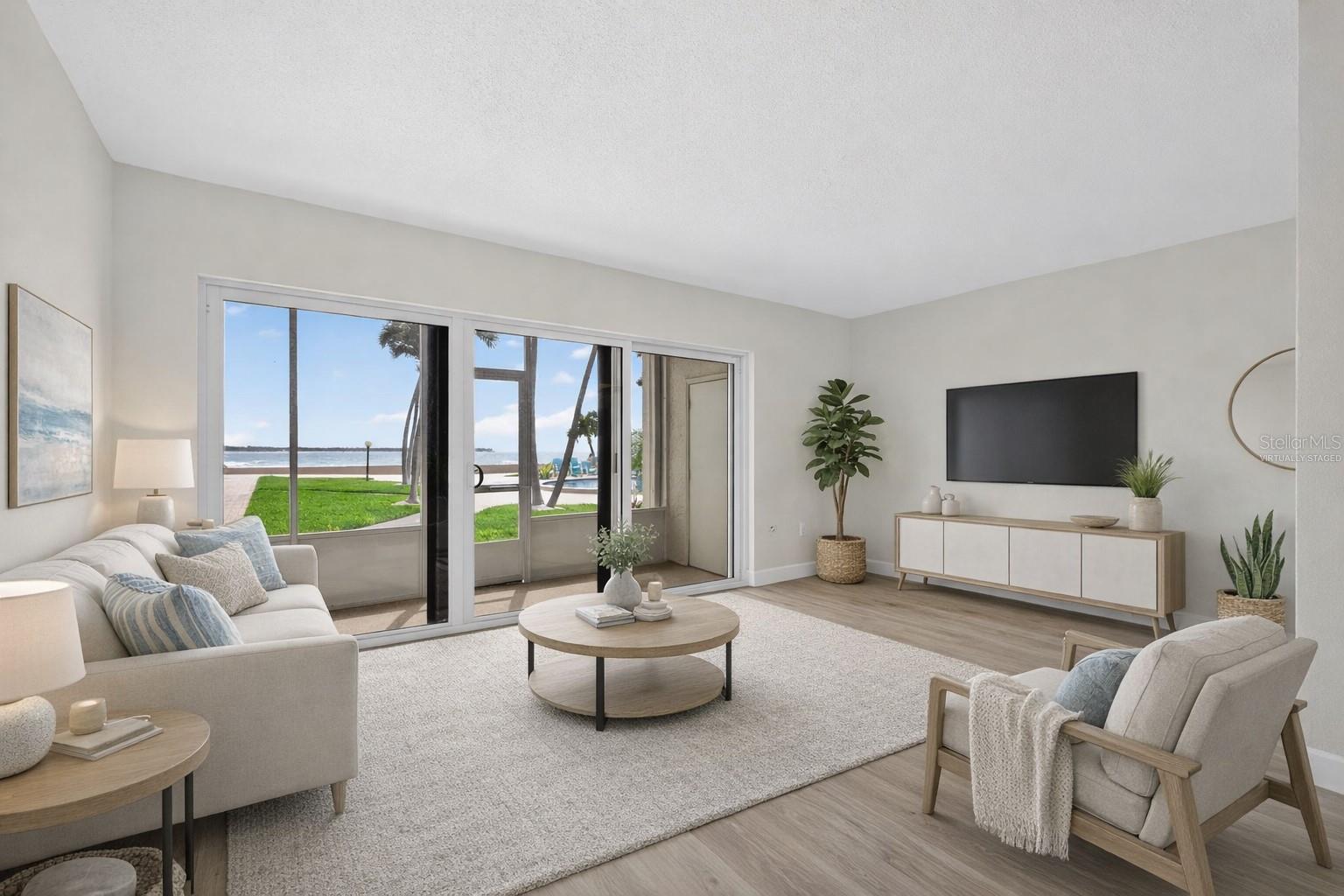 Virtually staged living room