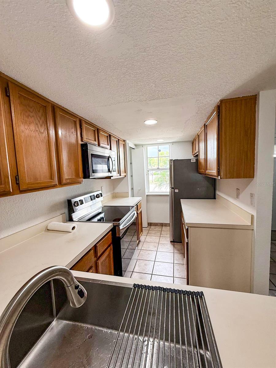 Kitchen from raised countertop