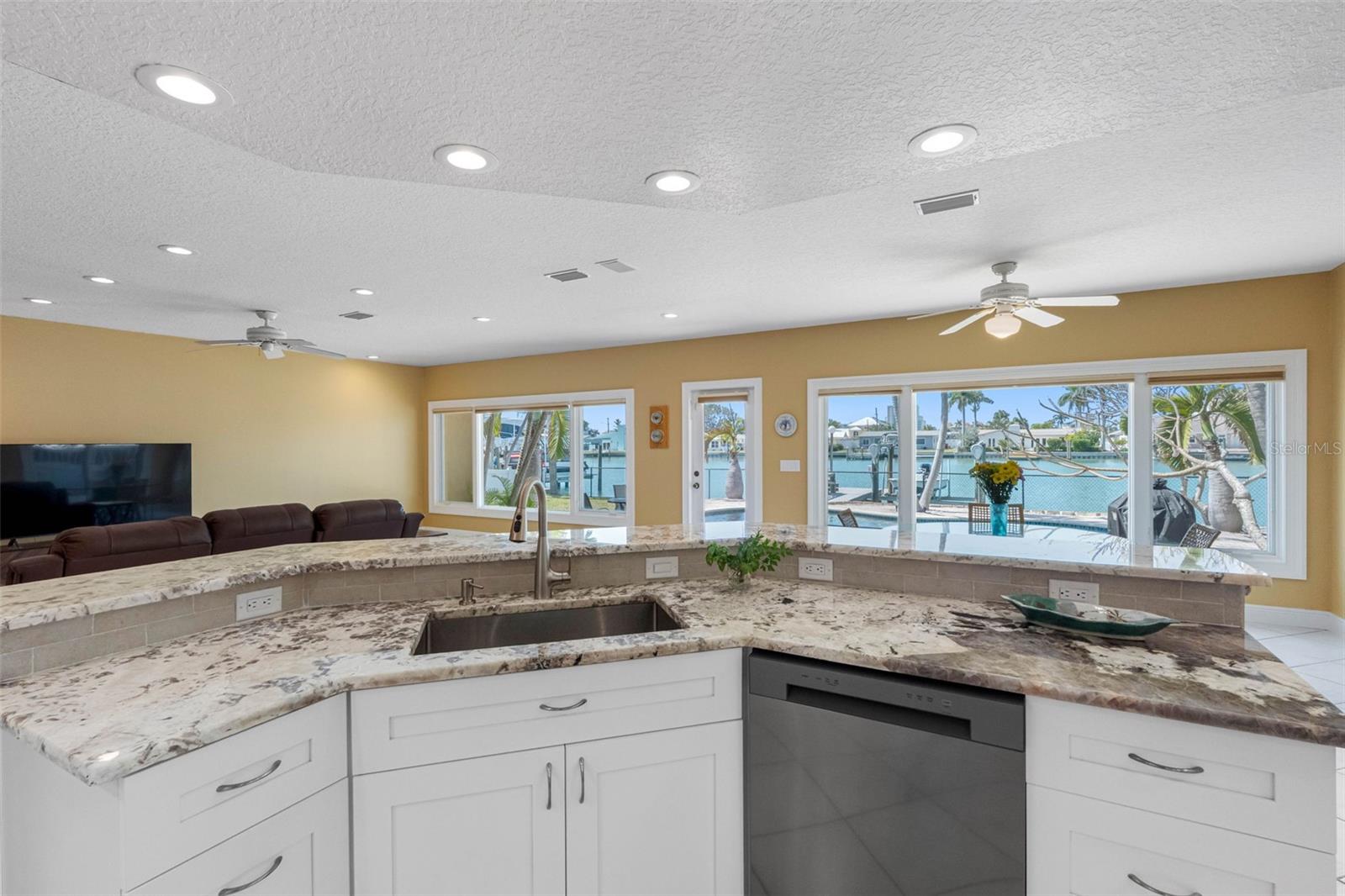 Kitchen is open to visiting with family and friends.