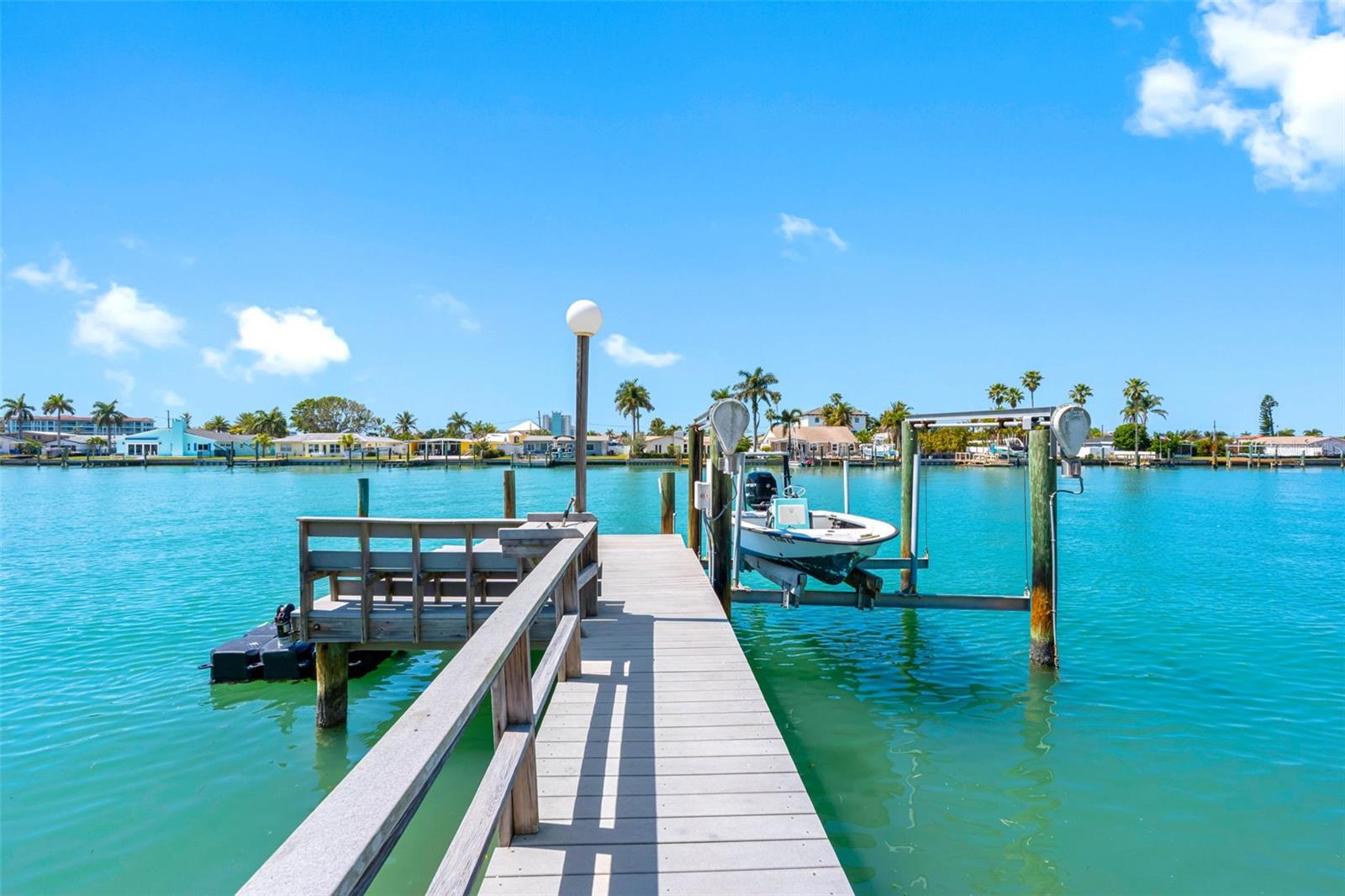 Lots of seating on the dock.