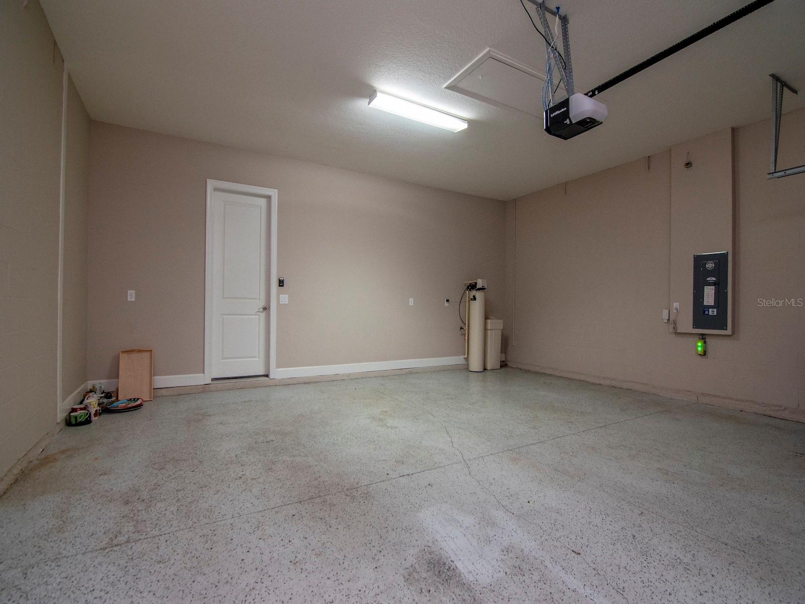 Large Garage with water softener