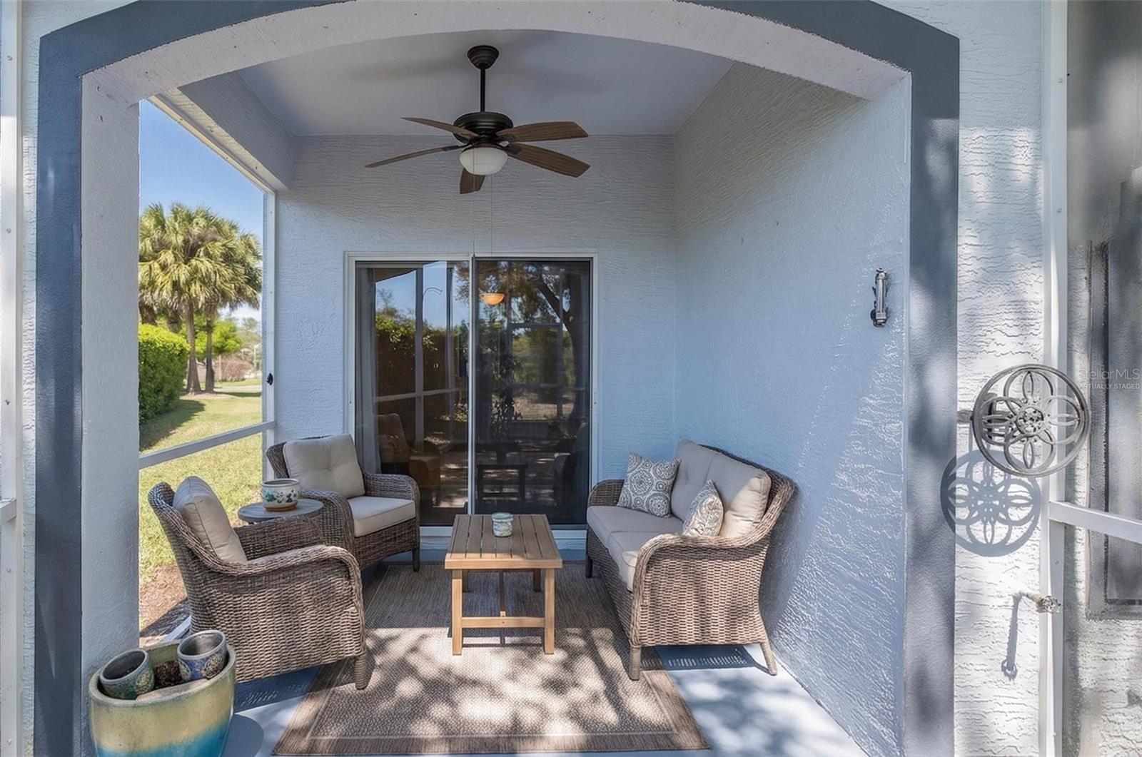 Virtually staged screened lanai