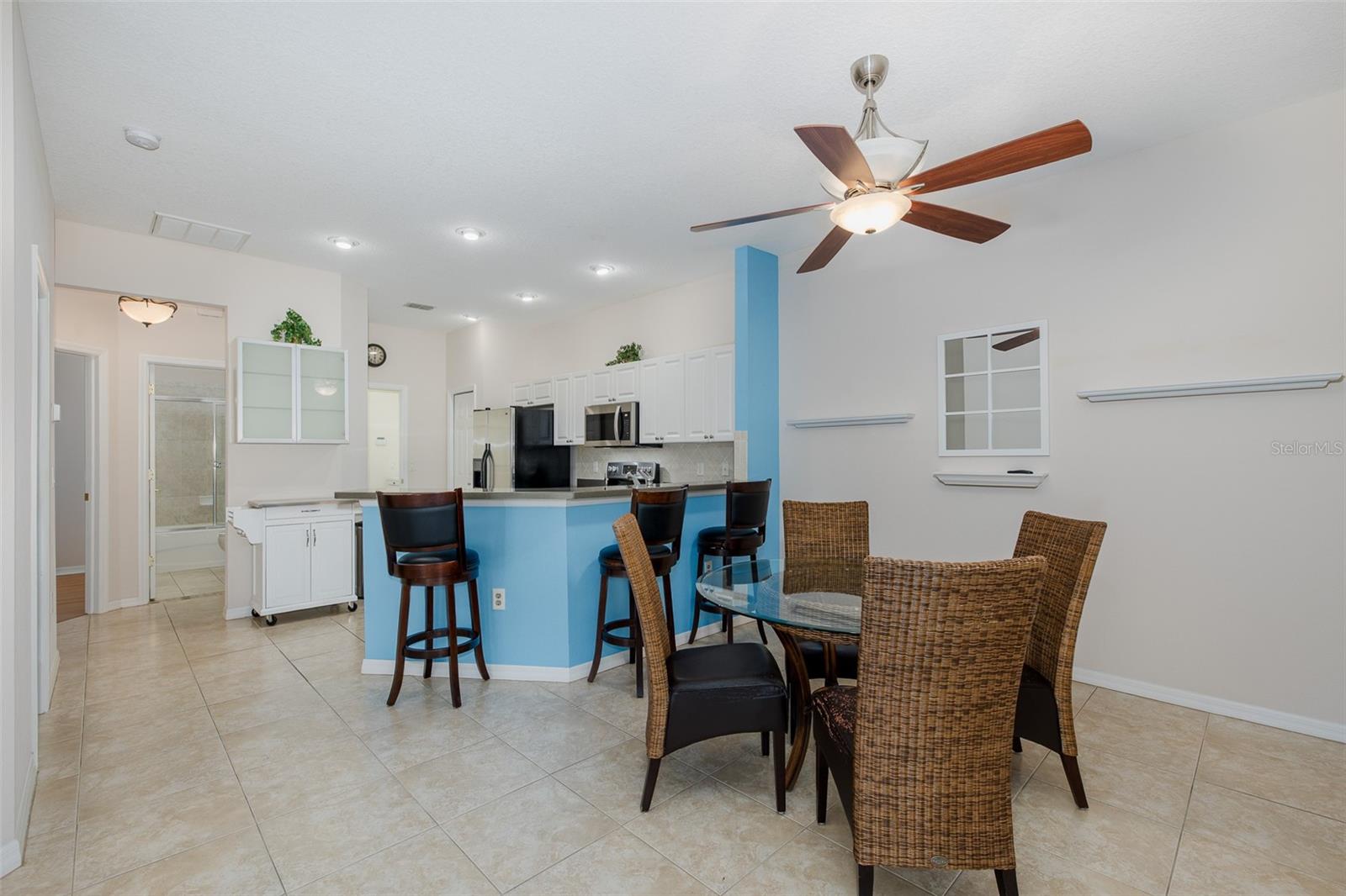 Dining room and kitchen