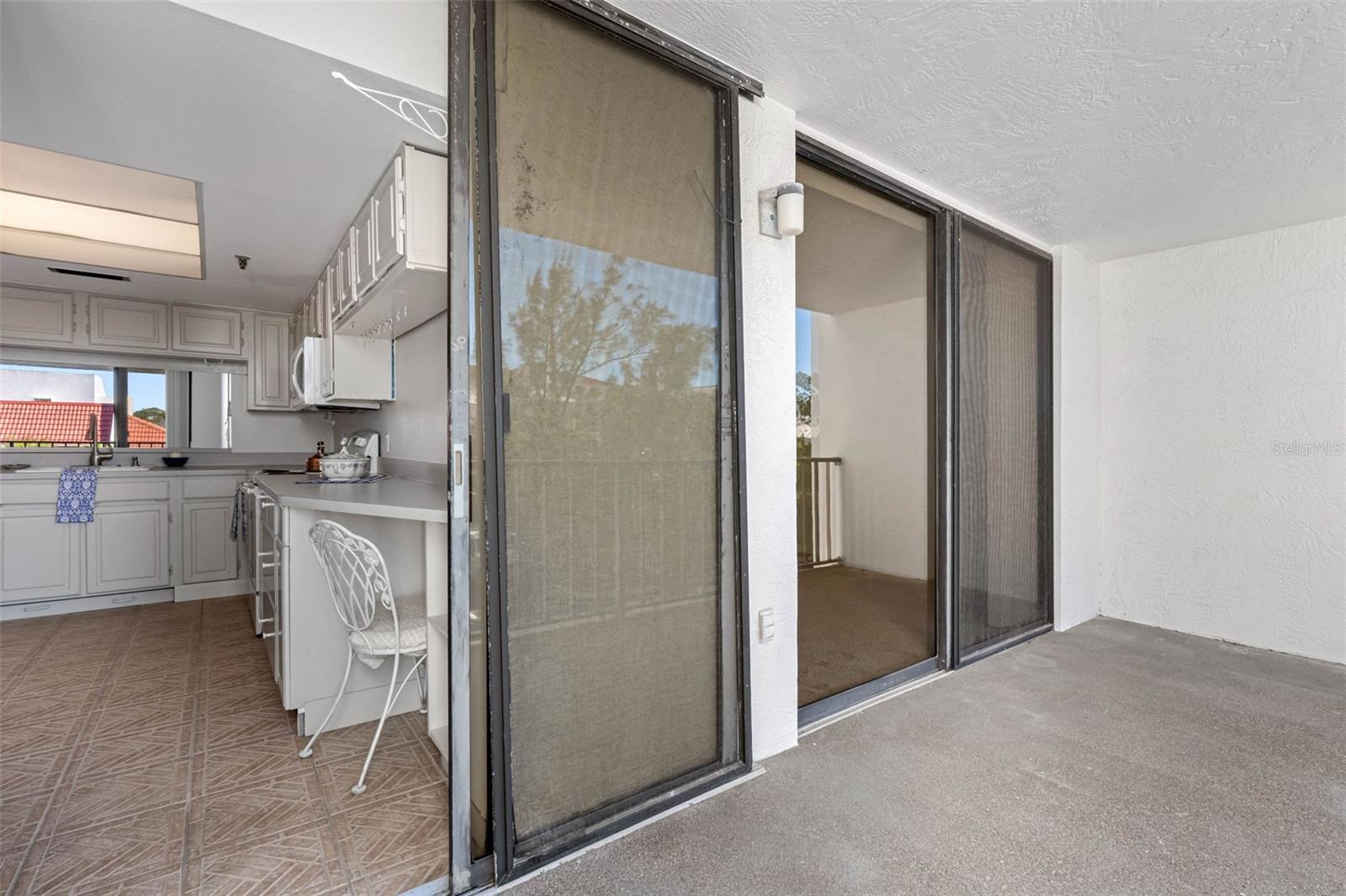 ...18 FT West Side Balcony can be accessed from Kitchen or Guest Bedroom on Right.