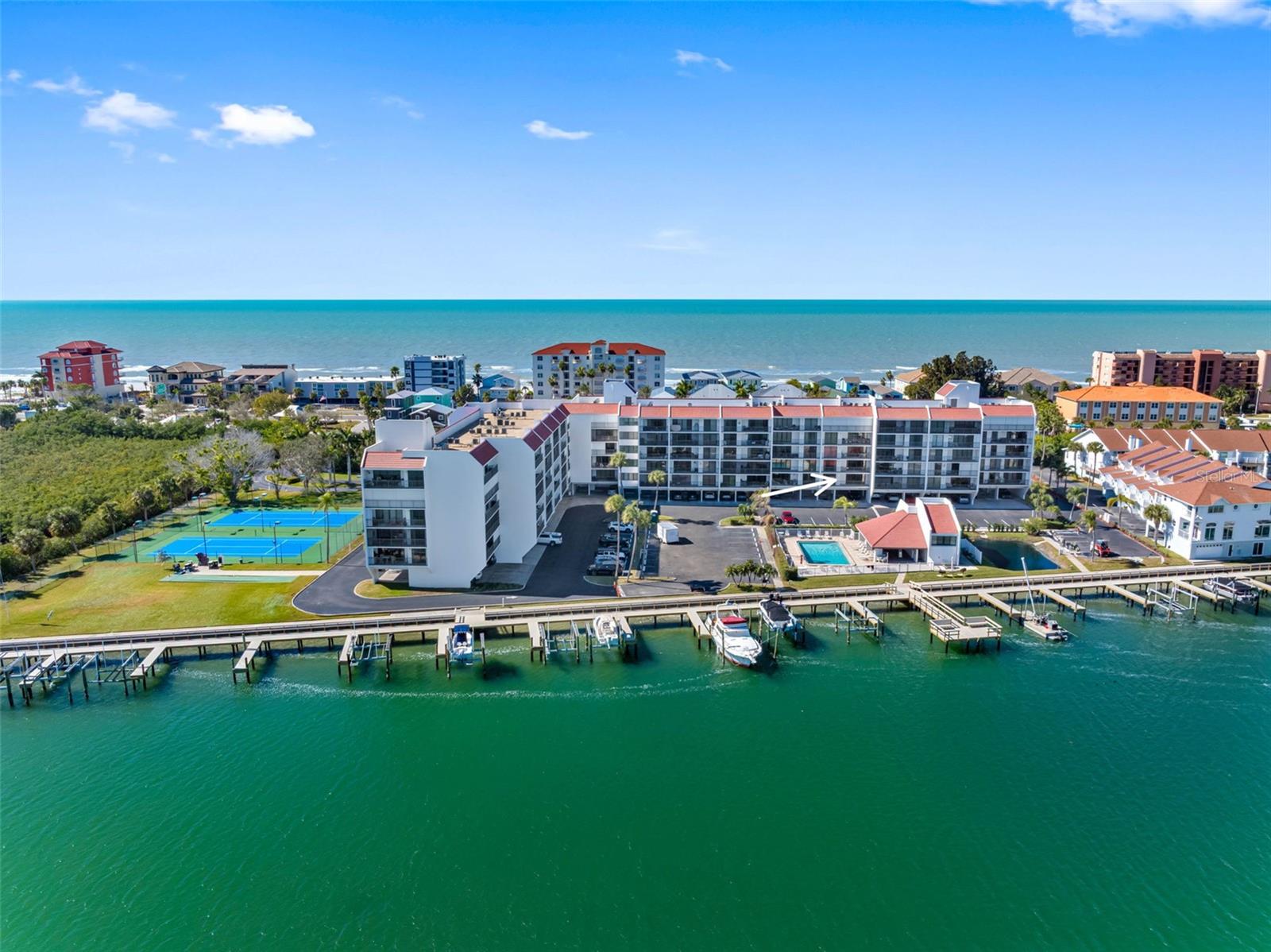 .. Afternoon Photo.. NOTE: Tennis - Pickle Ball Courts on the Left ( South end ) were just redone. Pickle Ball has become quite popular.. It's not a passing fad - It's here to stay and....  it's a good style of play, people love it..