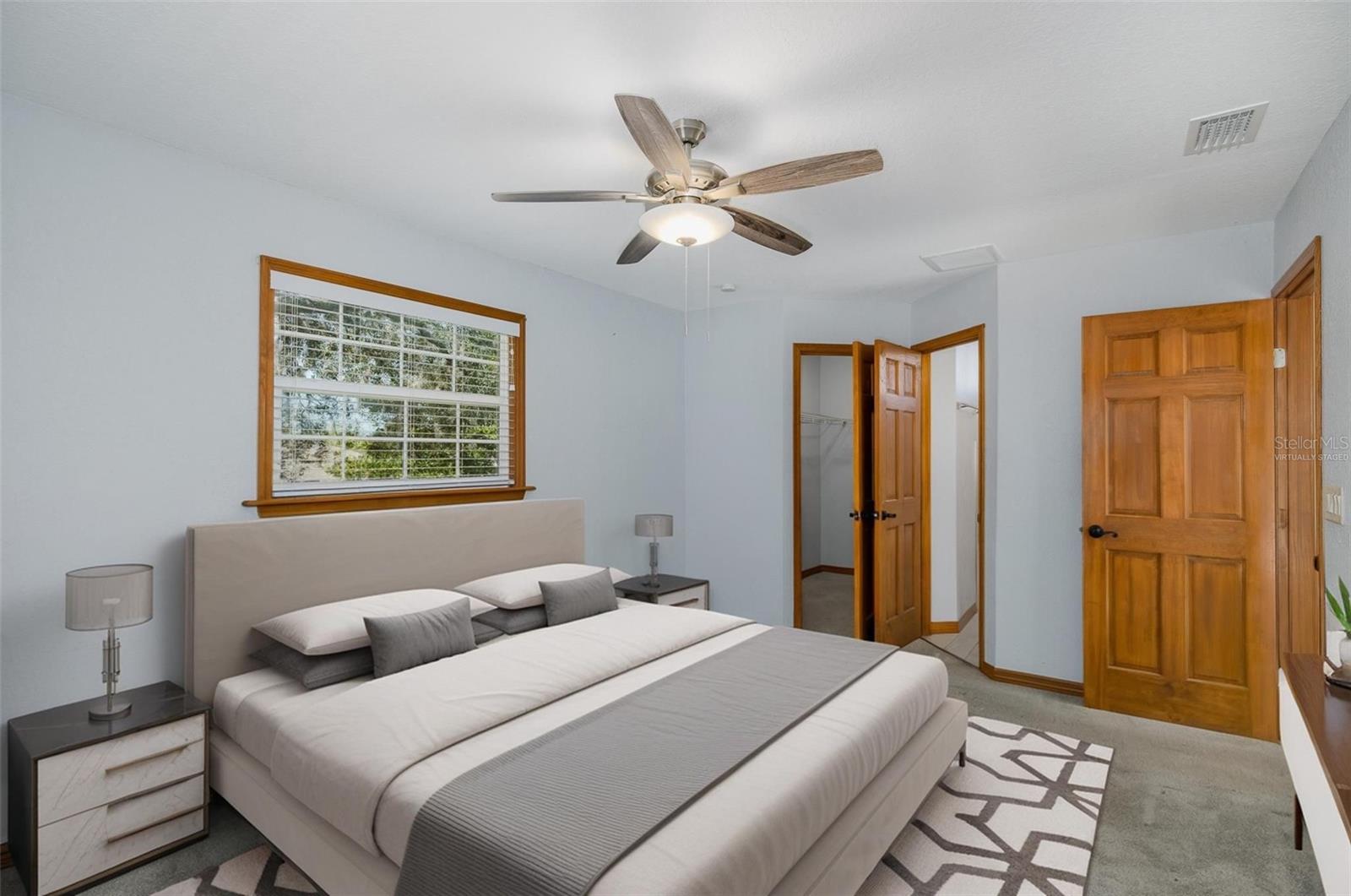 virtually staged primary bedroom