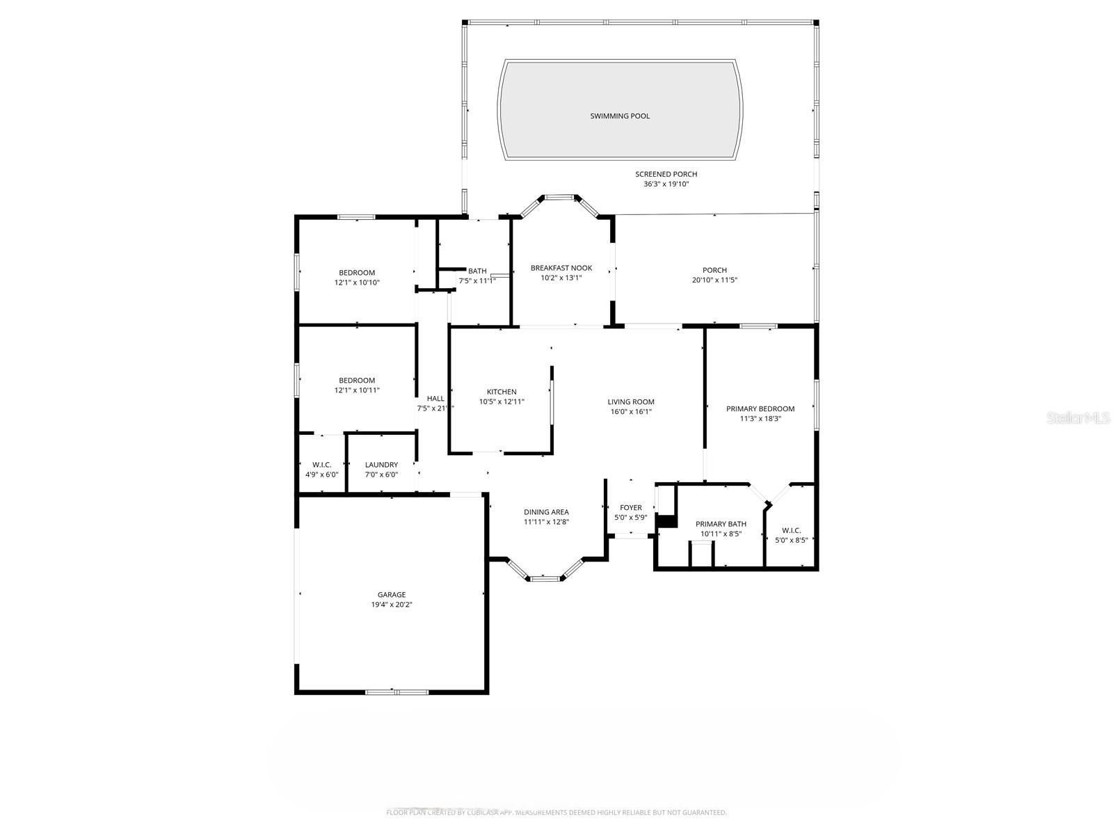 Floor plan. Measurements are not exact