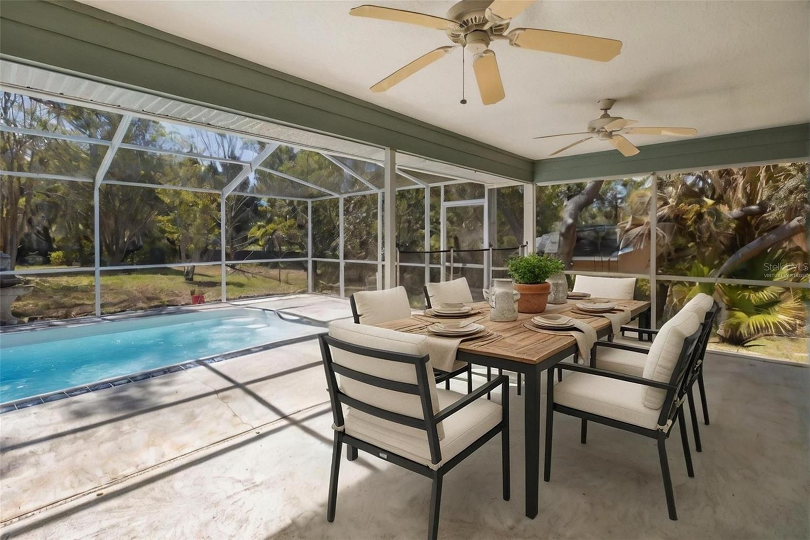 Virtually staged lanai