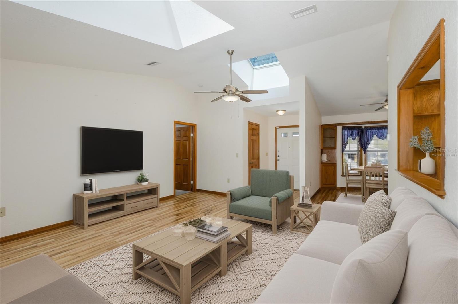 Virtually staged living room