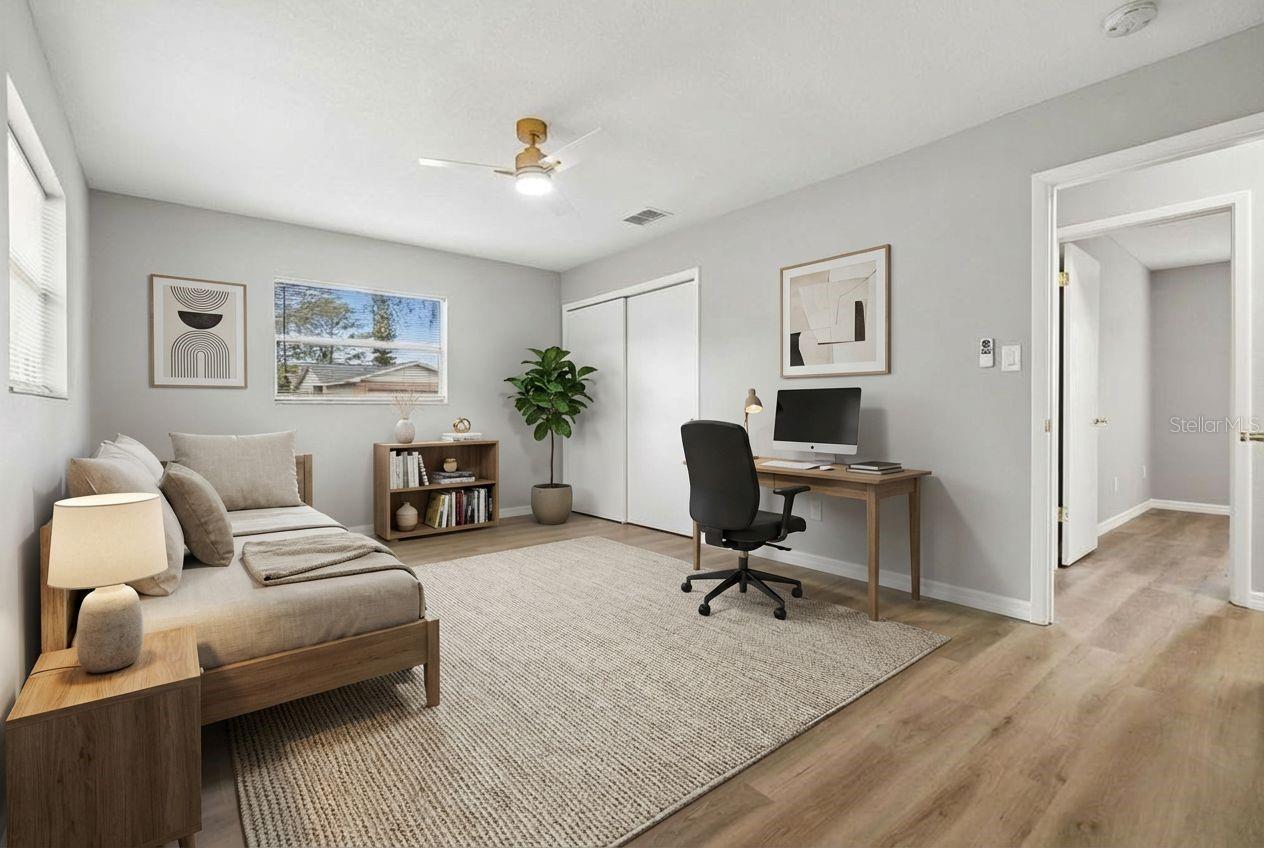 An idea of how you can furnish one of your bedrooms.