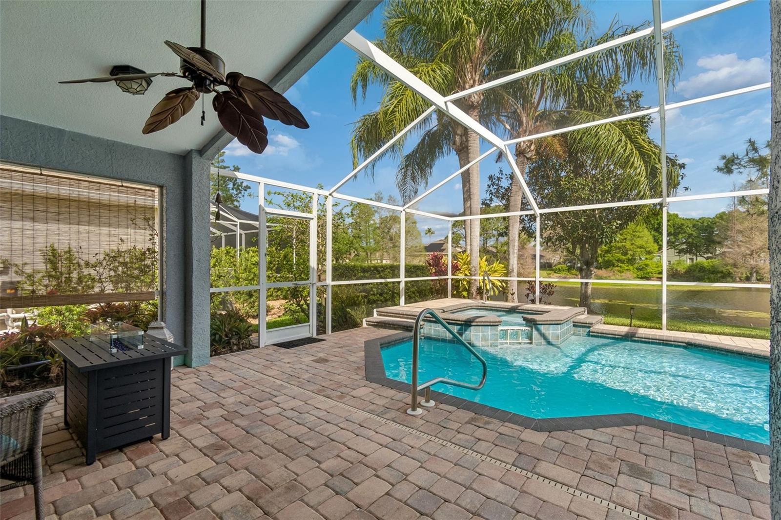 Spa & Pool in a Private setting overlooking a pond & natural landscape