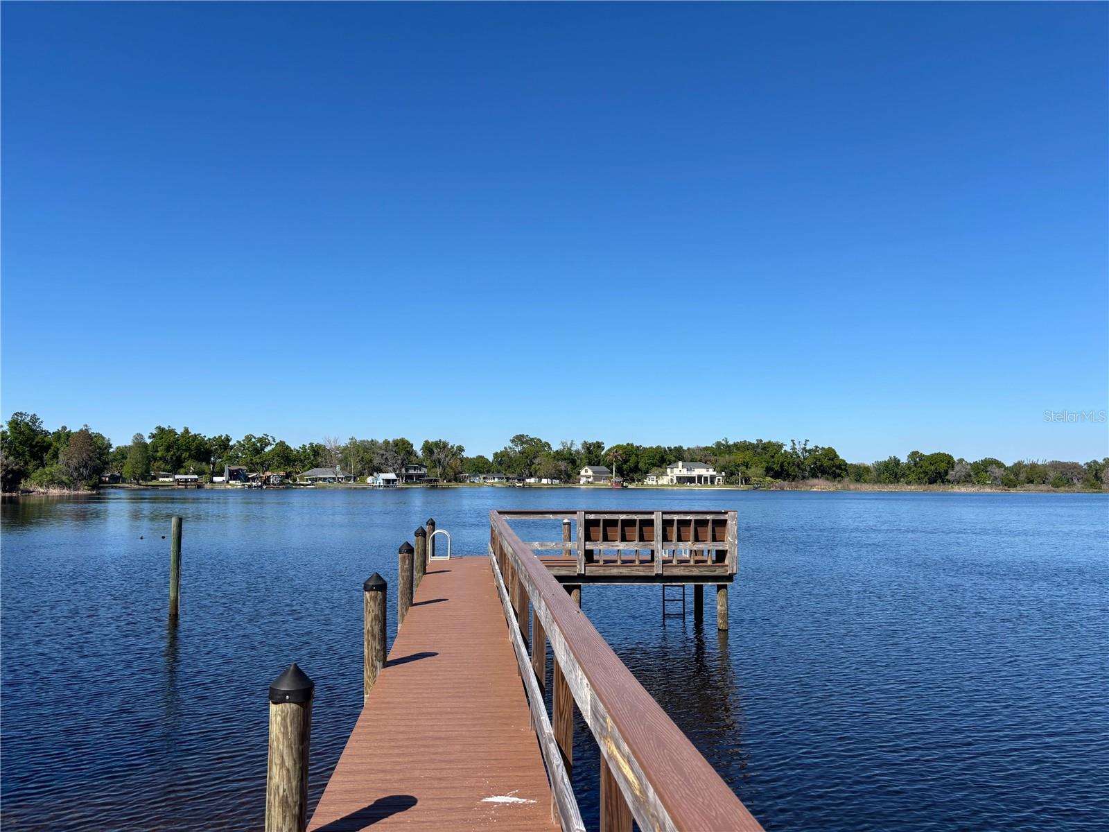 View from the private neighborhood dock on 48-acre Hog Island Lake.
