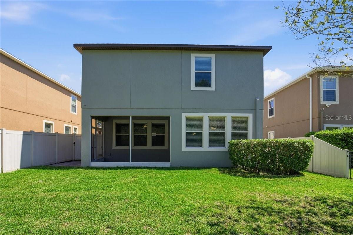 Fully fenced backyard