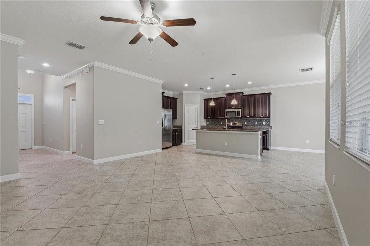 Open Layout: Living Room, Kitchen and Dining