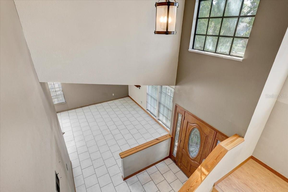 Overlooking foyer from upstairs