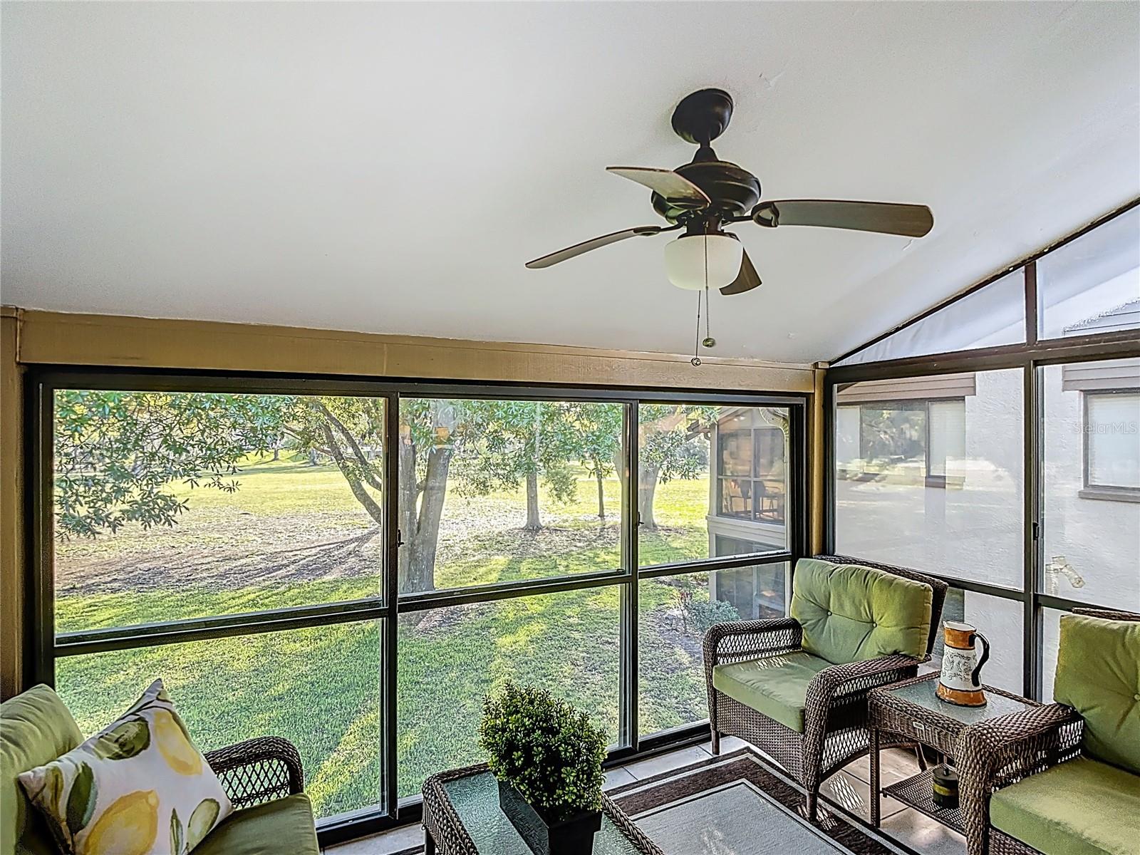 Porch overlooking golf course