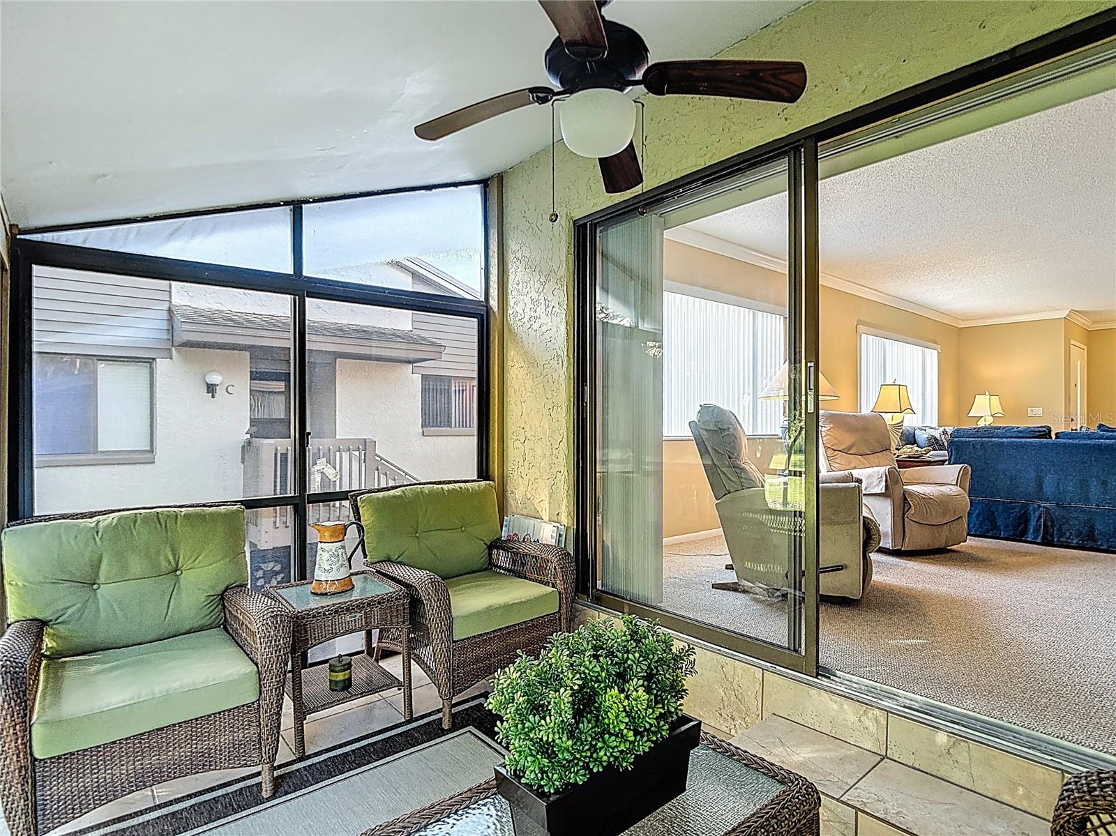Porch overlooking golf course