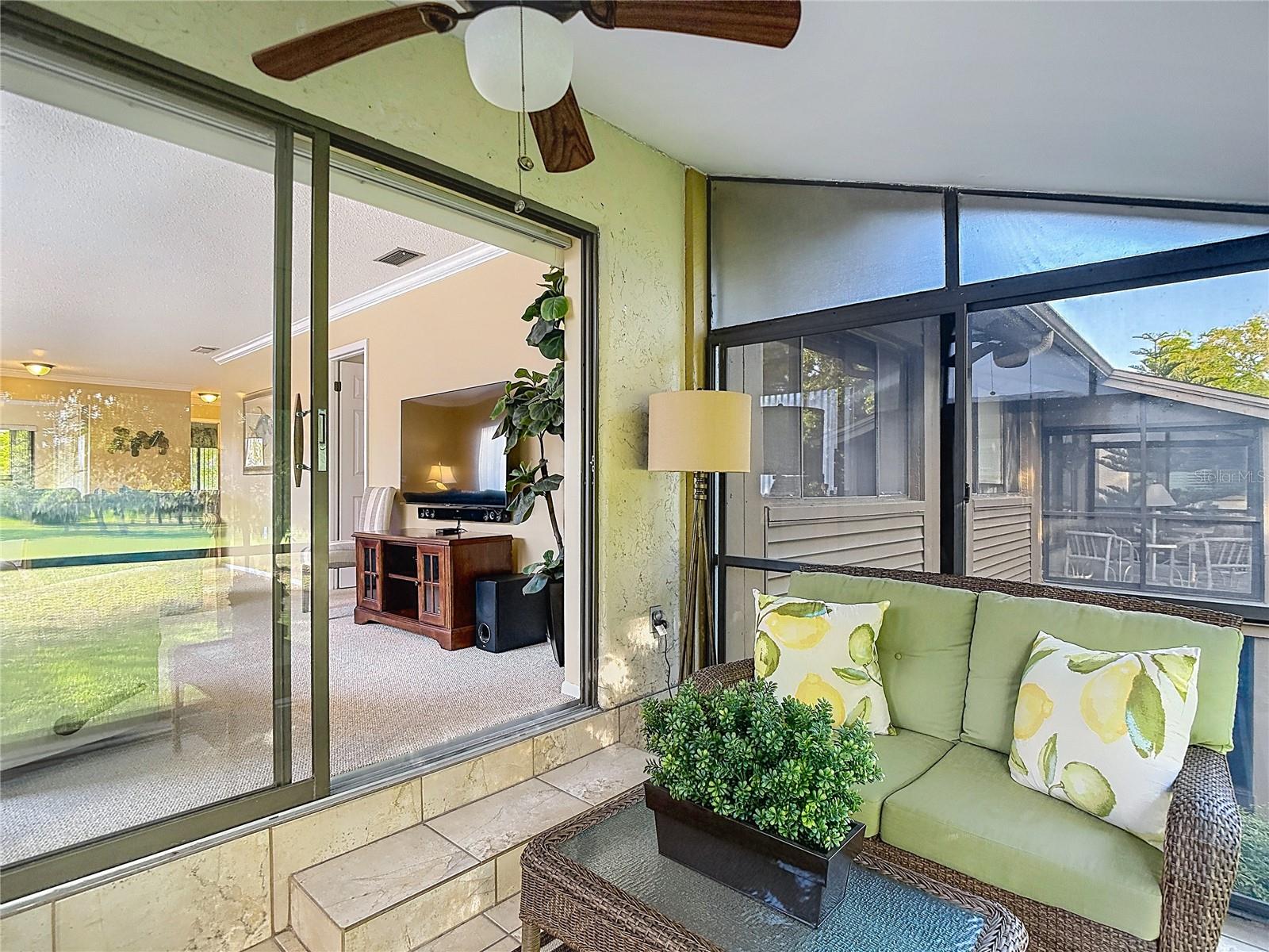 Porch overlooking golf course