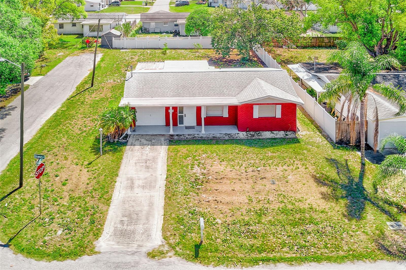 Aerial view of the home