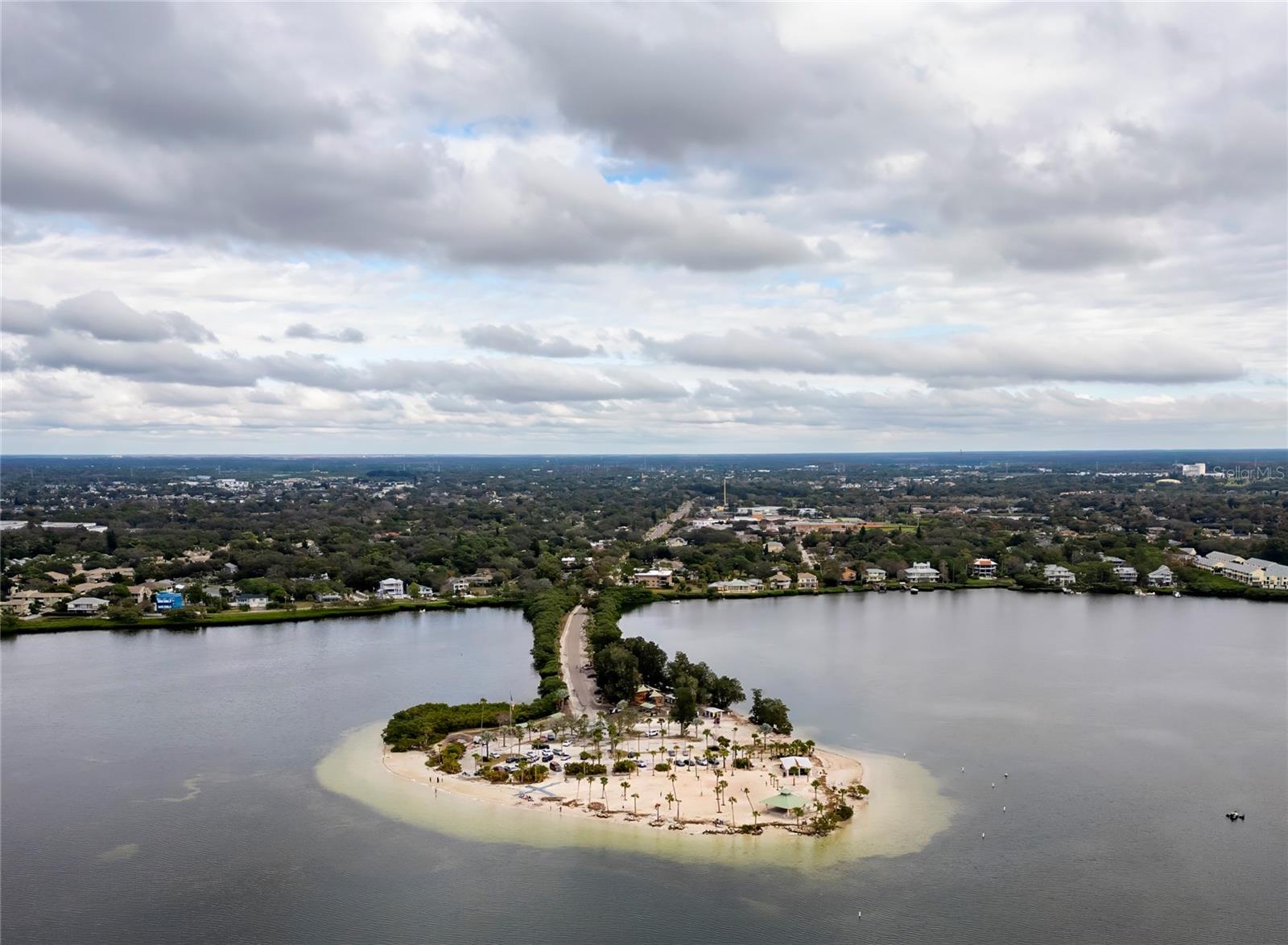 Aerial view of nearby Sunset Beach