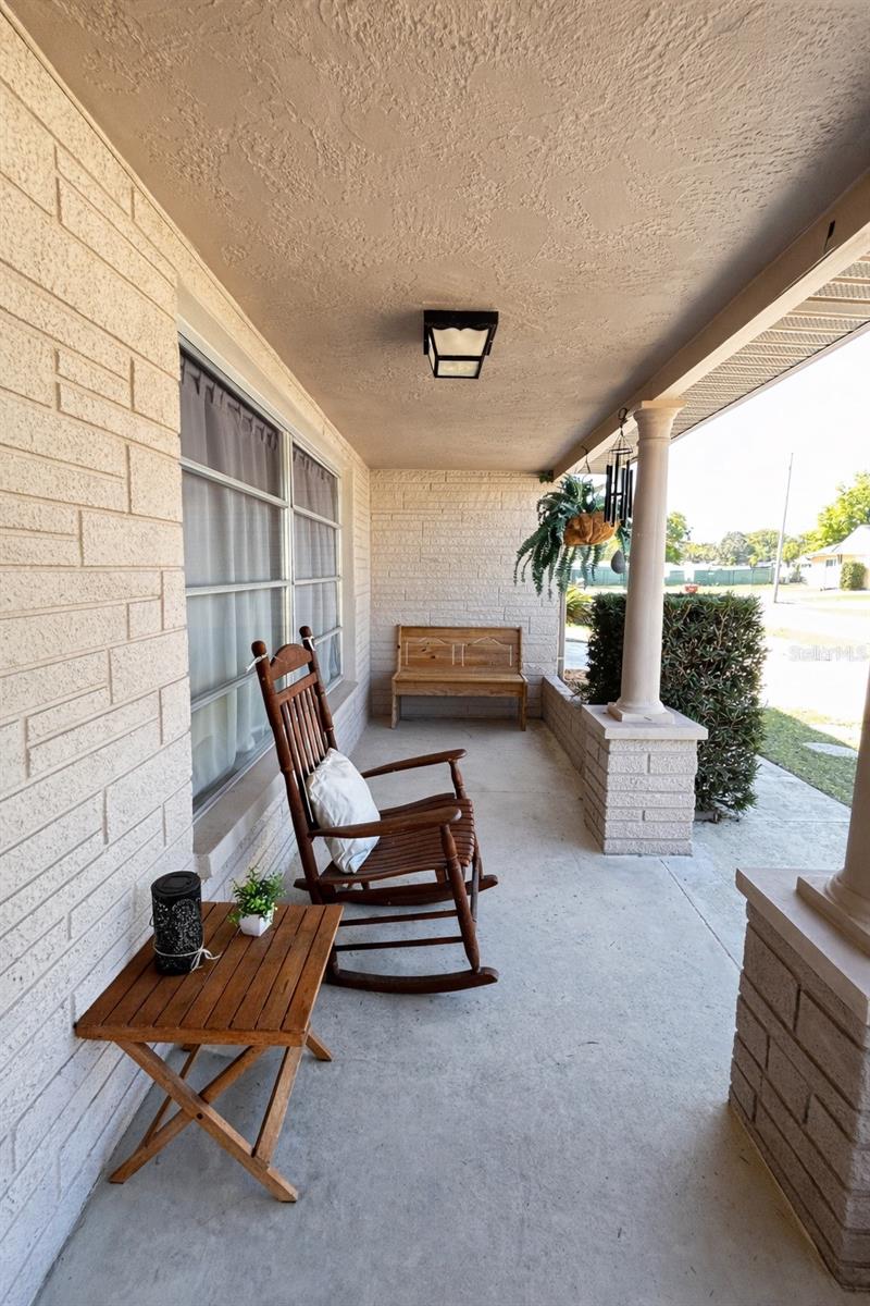 inviting front patio
