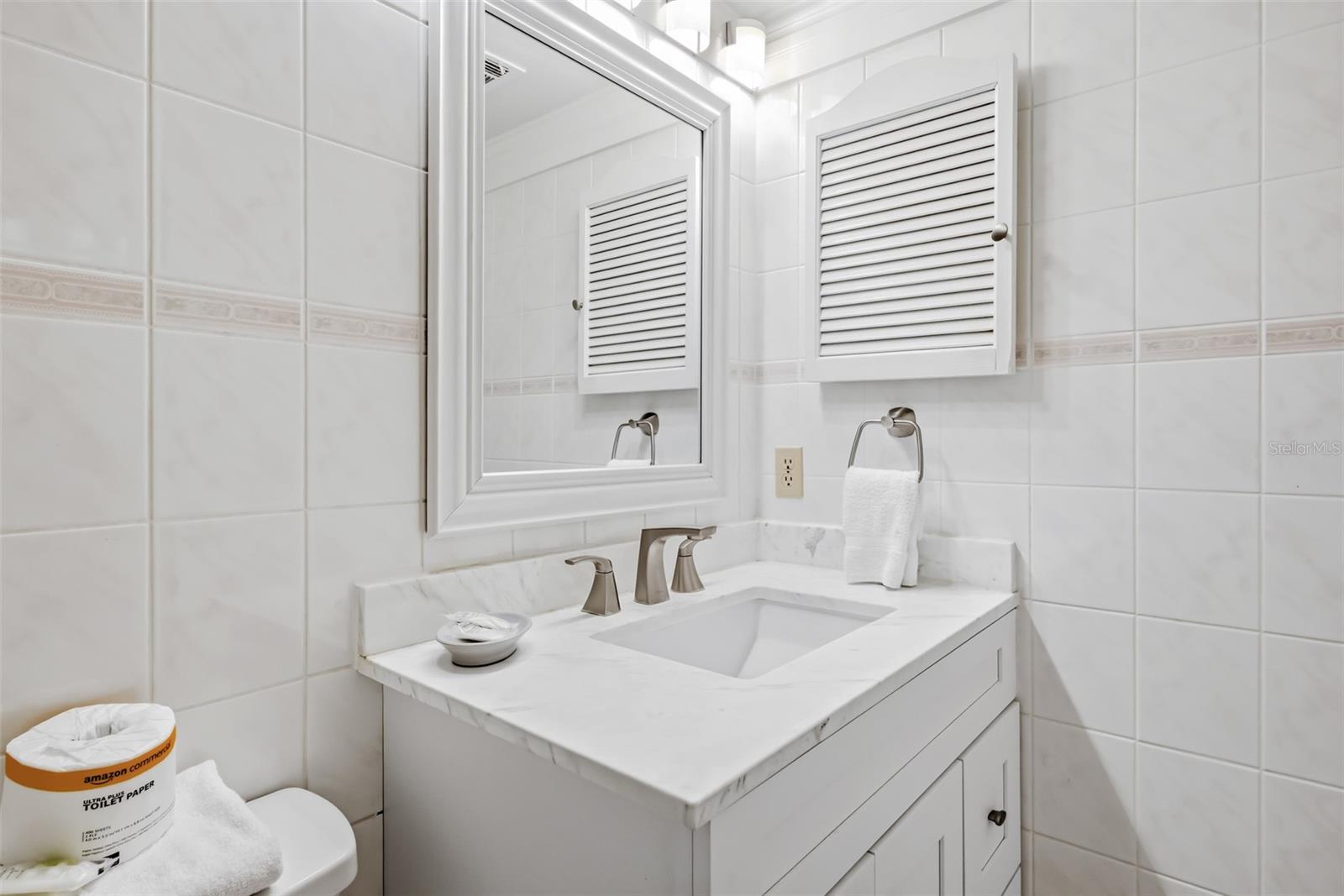 Guest Bathroom with single sink vanity