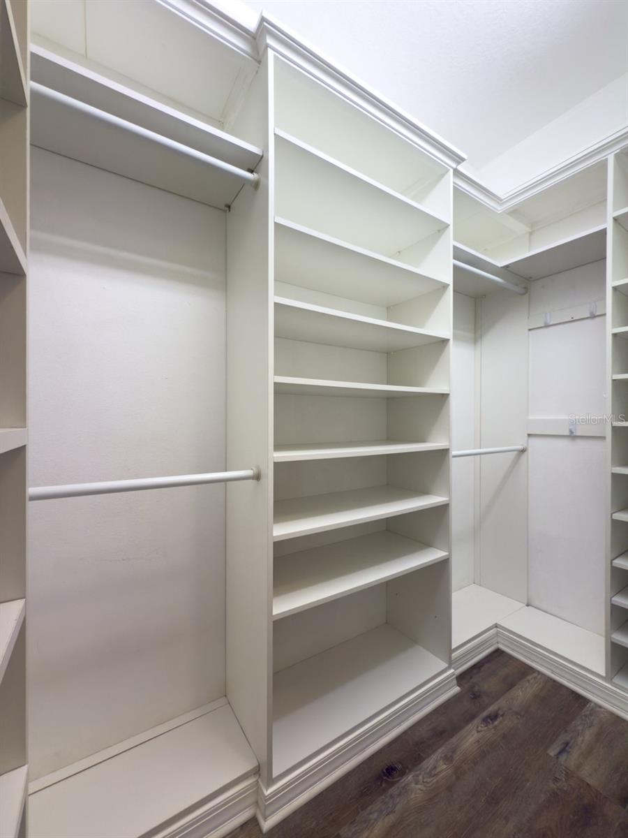 One of Two customer closets in Primary Bedroom