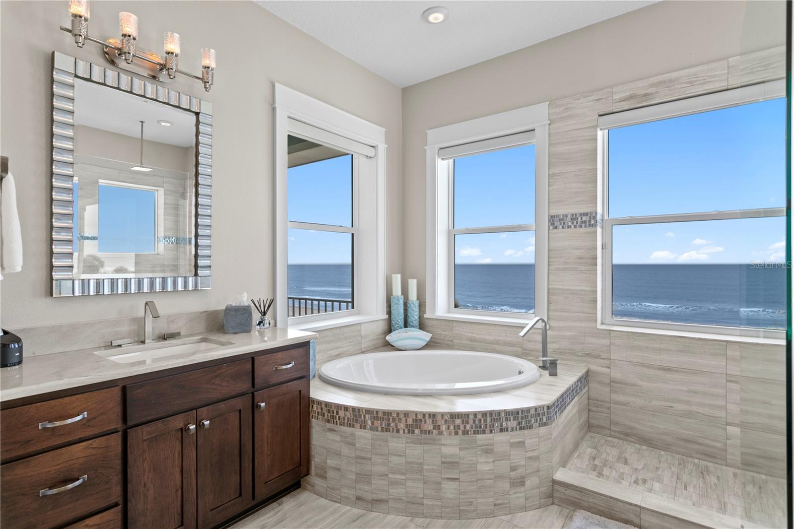 The Primary Spa Bath is just as spectular with well positioned windows to capture the endless views