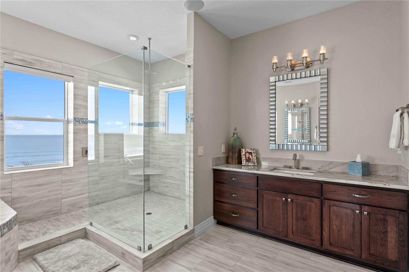 Split his/her vanities offer well organized storage