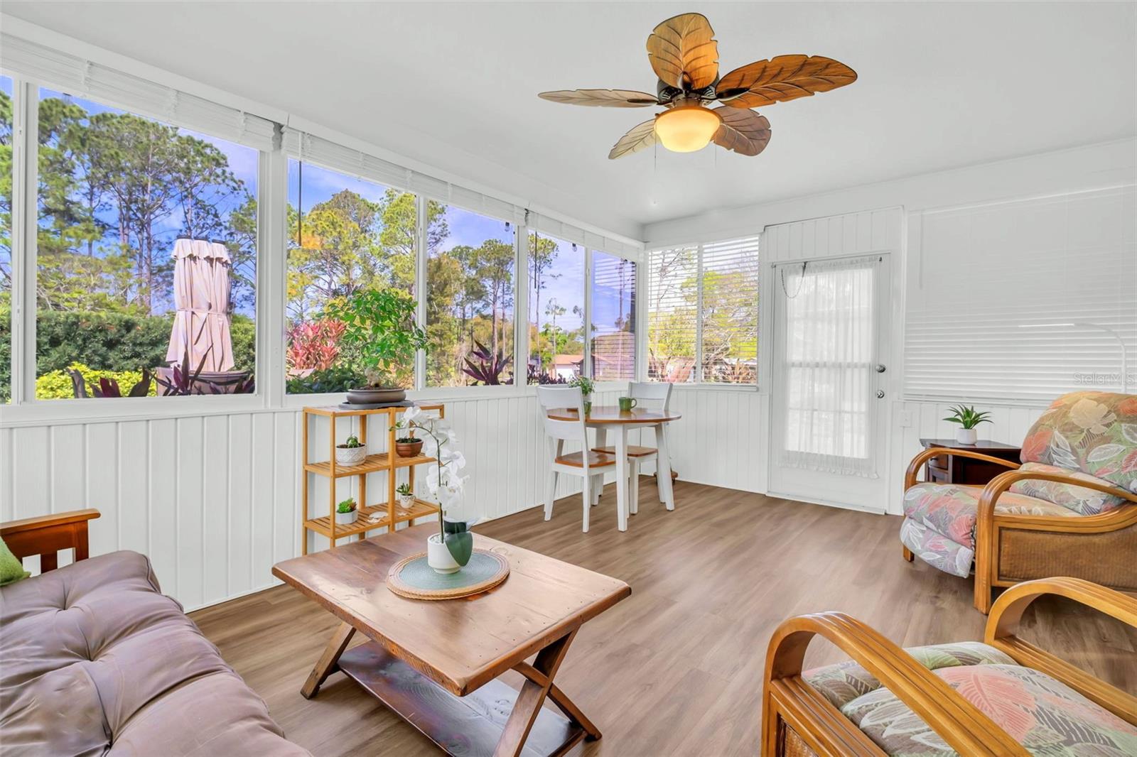 Nice privacy landscaping view out the wall of tinted windows~