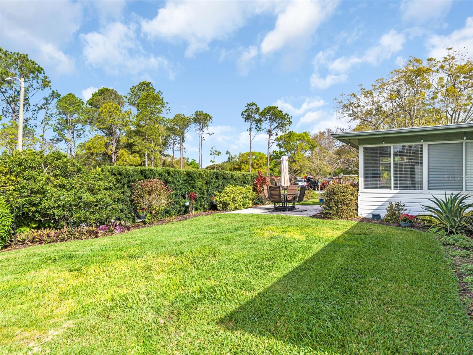Well established landscape beds planned with seasonal interest & thriving on the well water sprinklers~