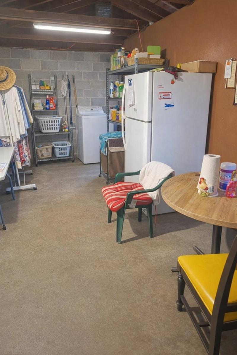 Garage where laundry is
