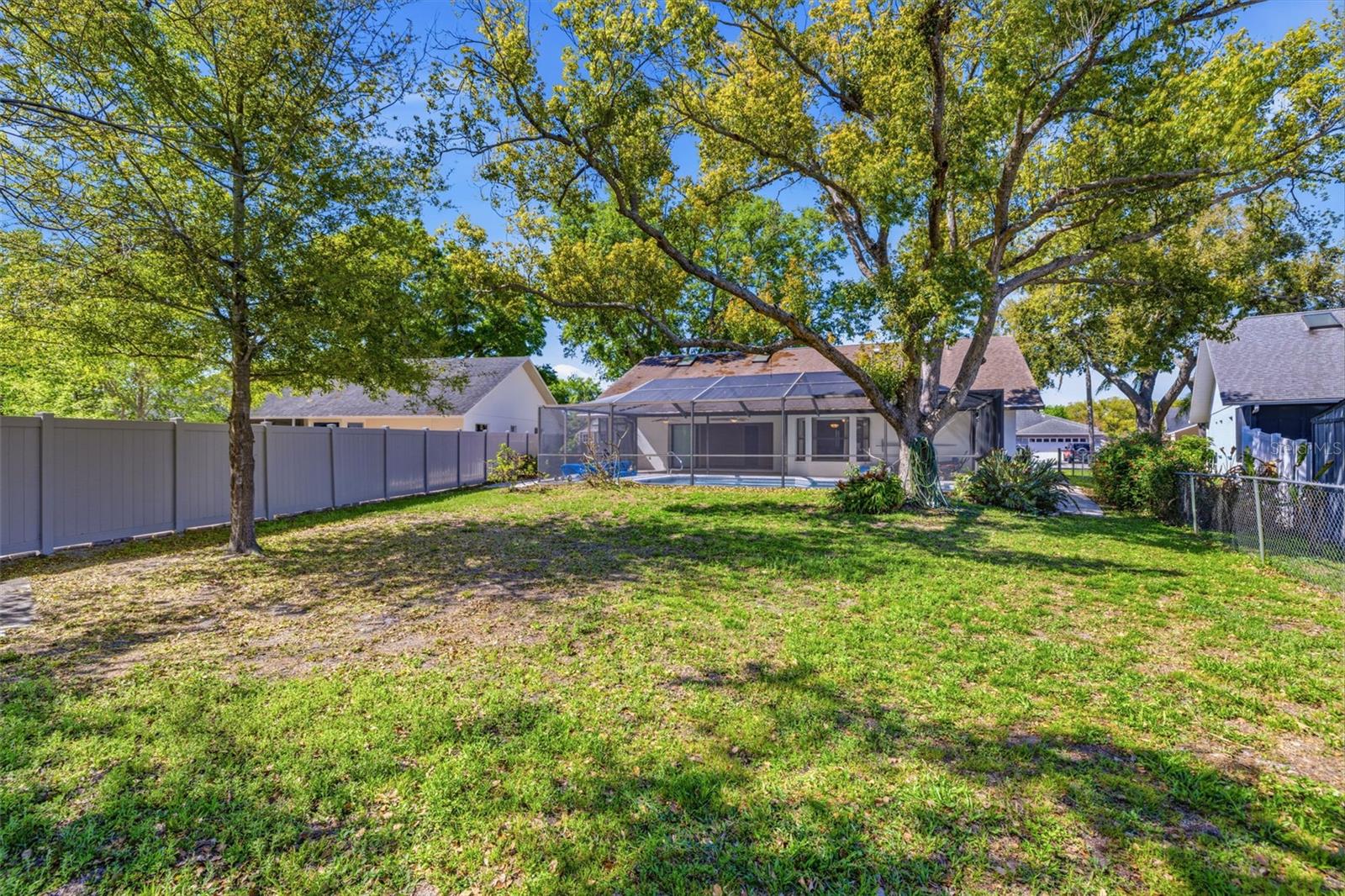 Lot is over a quarter acre so you will have plenty of space for many options.  Backyard is fully fenced.