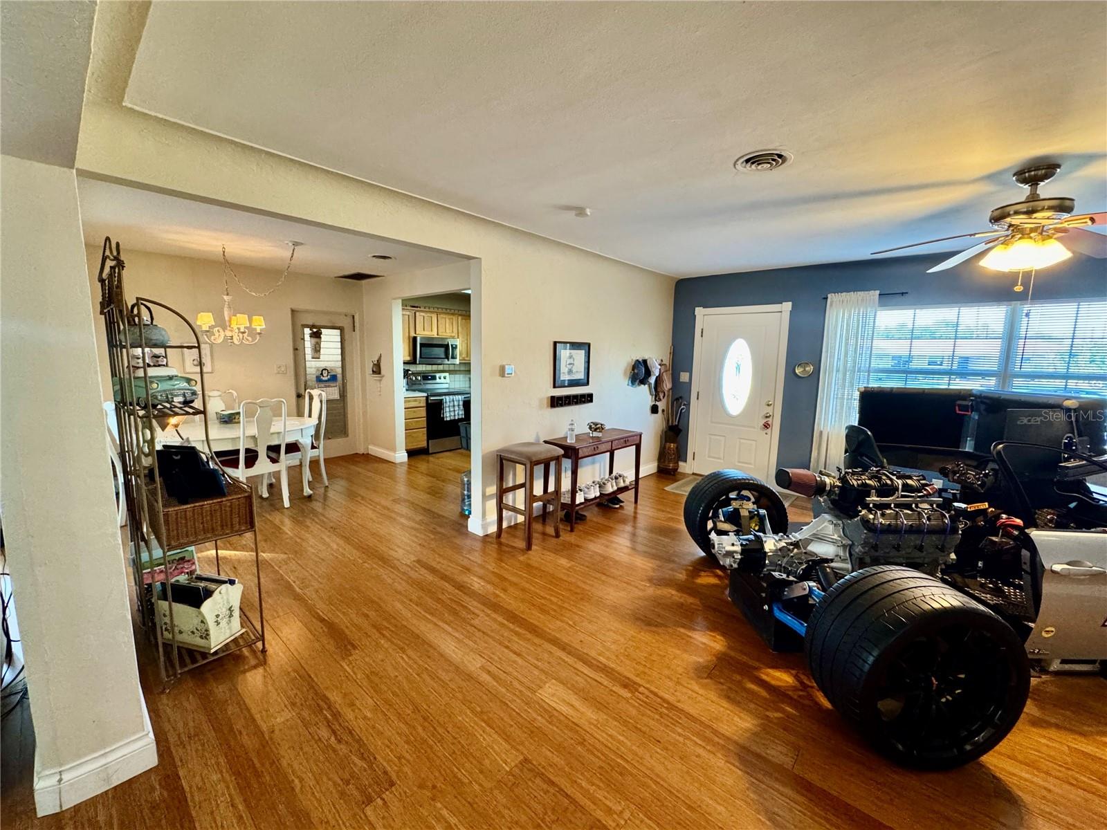 Living area looking into Dining area and Kitchen