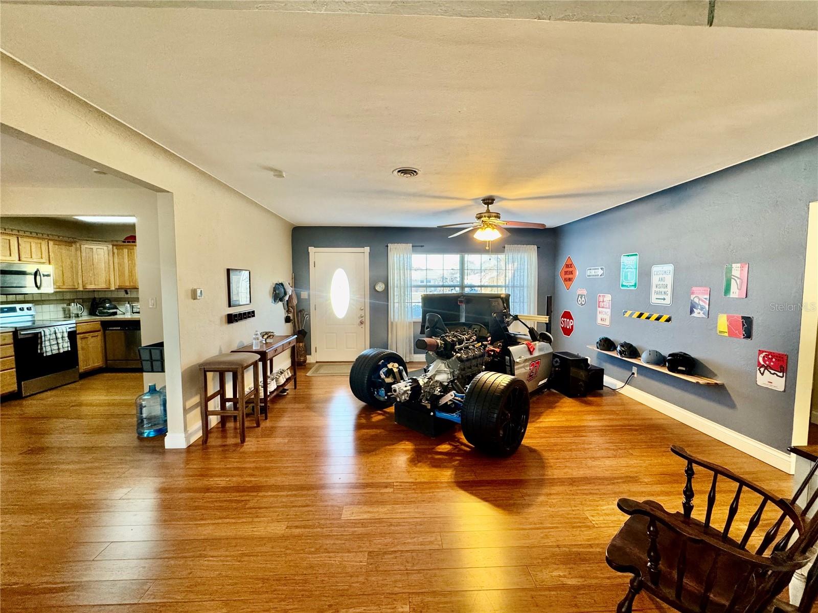 Living area, left is Kitchen