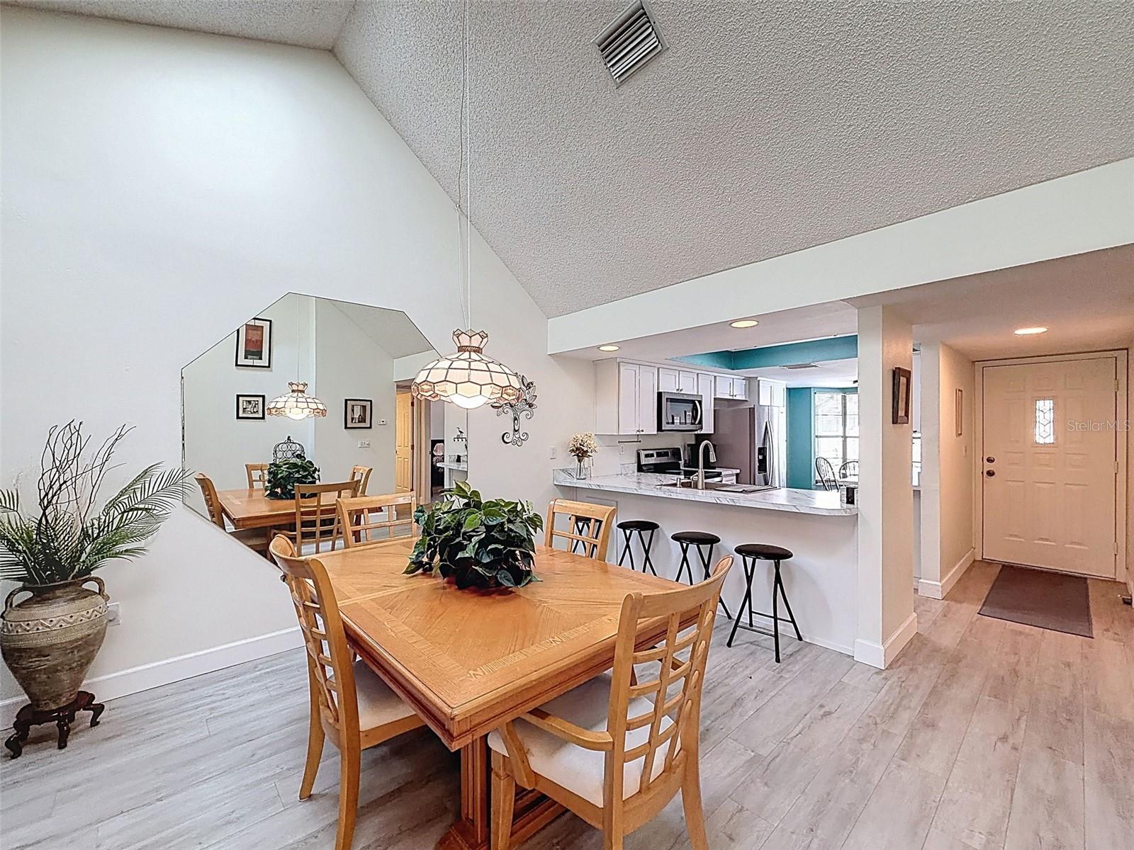 Open dining room for entertaining family and friends.