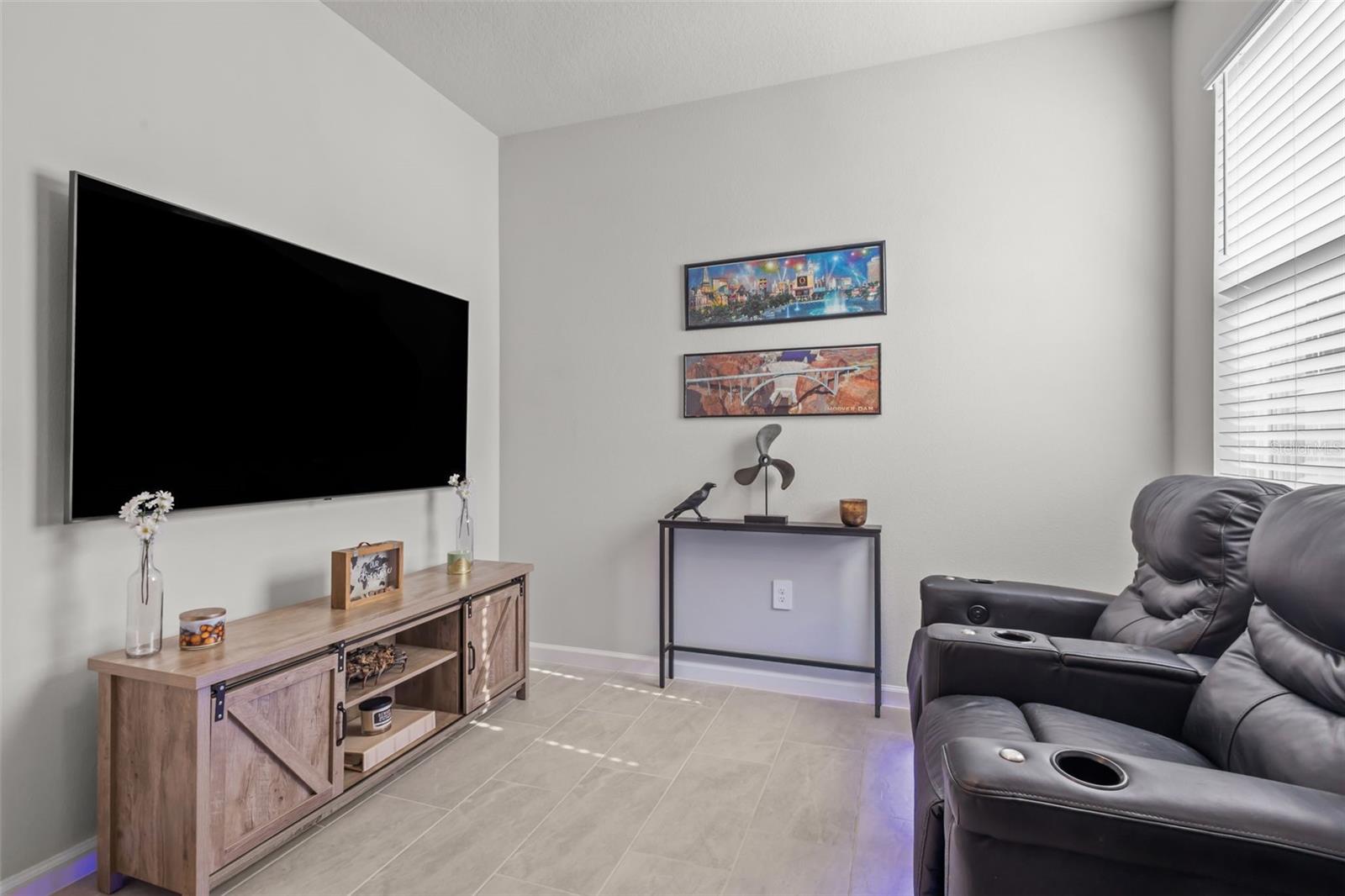 Flexible space currently used as an office that could easily be enclosed as another bedroom if desired.