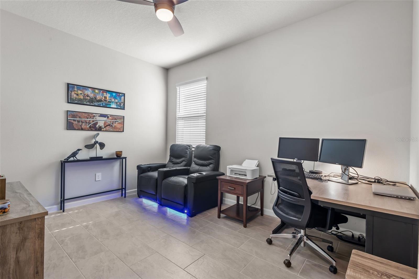 Flexible space currently used as an office that could easily be enclosed as another bedroom if desired.