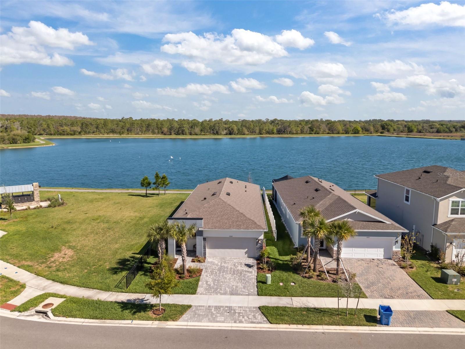 Bird’s-eye view showing the premium homesite with only one side neighbor.