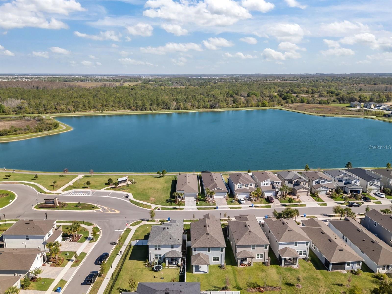 Bird’s-eye view showing the premium homesite with only one side neighbor.