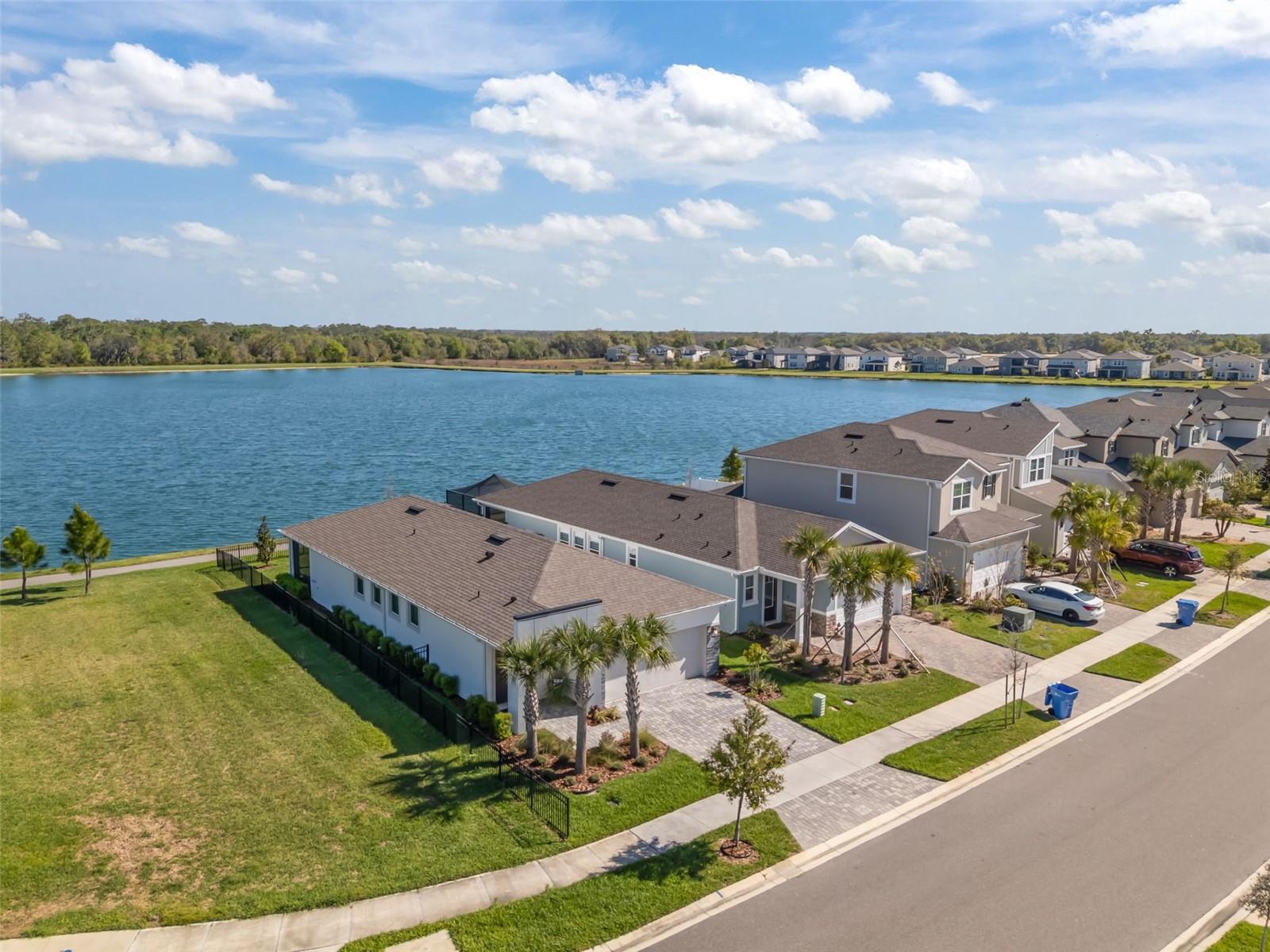Bird’s-eye view showing the premium homesite with only one side neighbor.