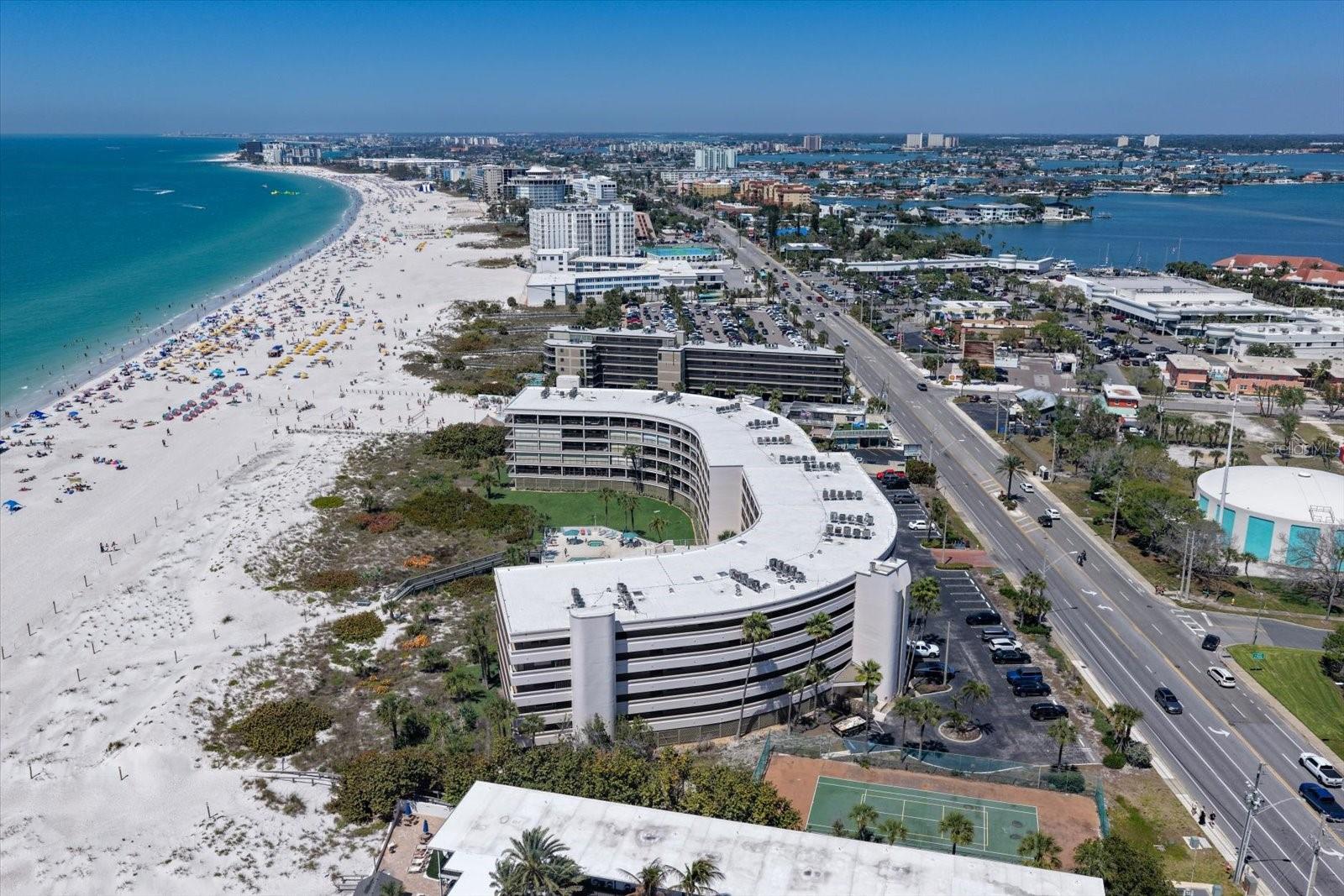 Aerial view of The Lido looking north