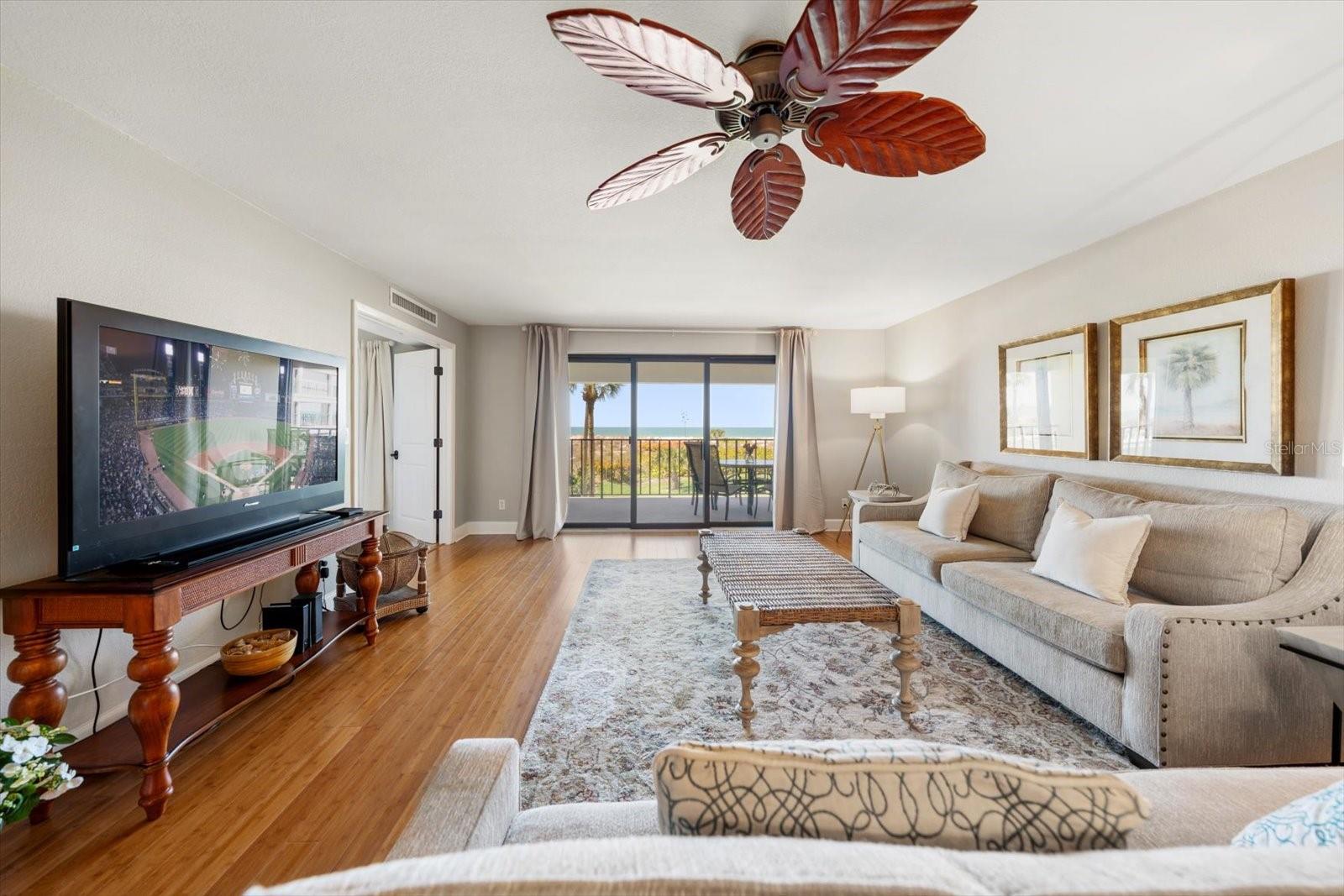 Living area with bamboo flooring