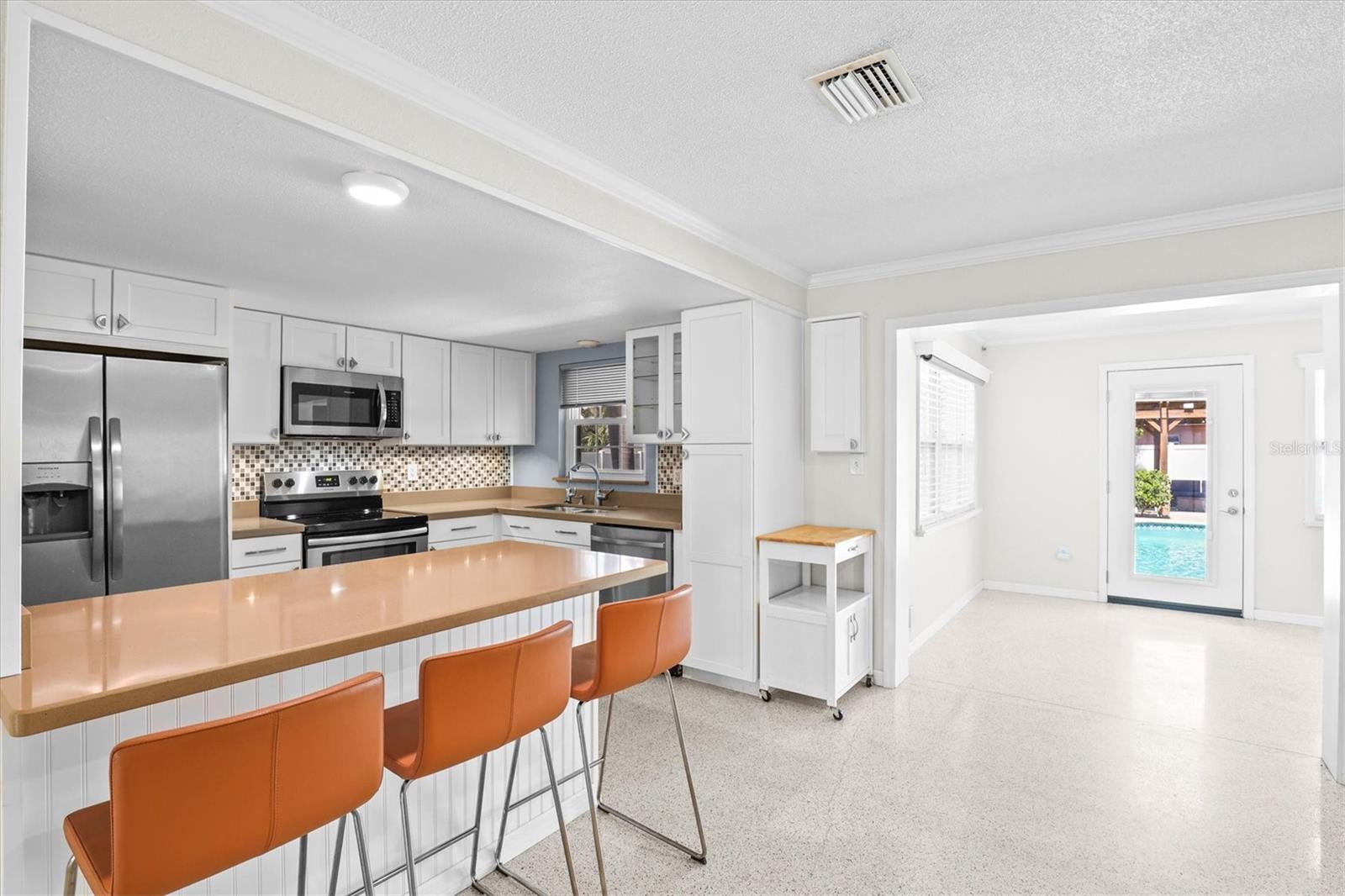 Updated kitchen with ample cabinetry and functional layout
