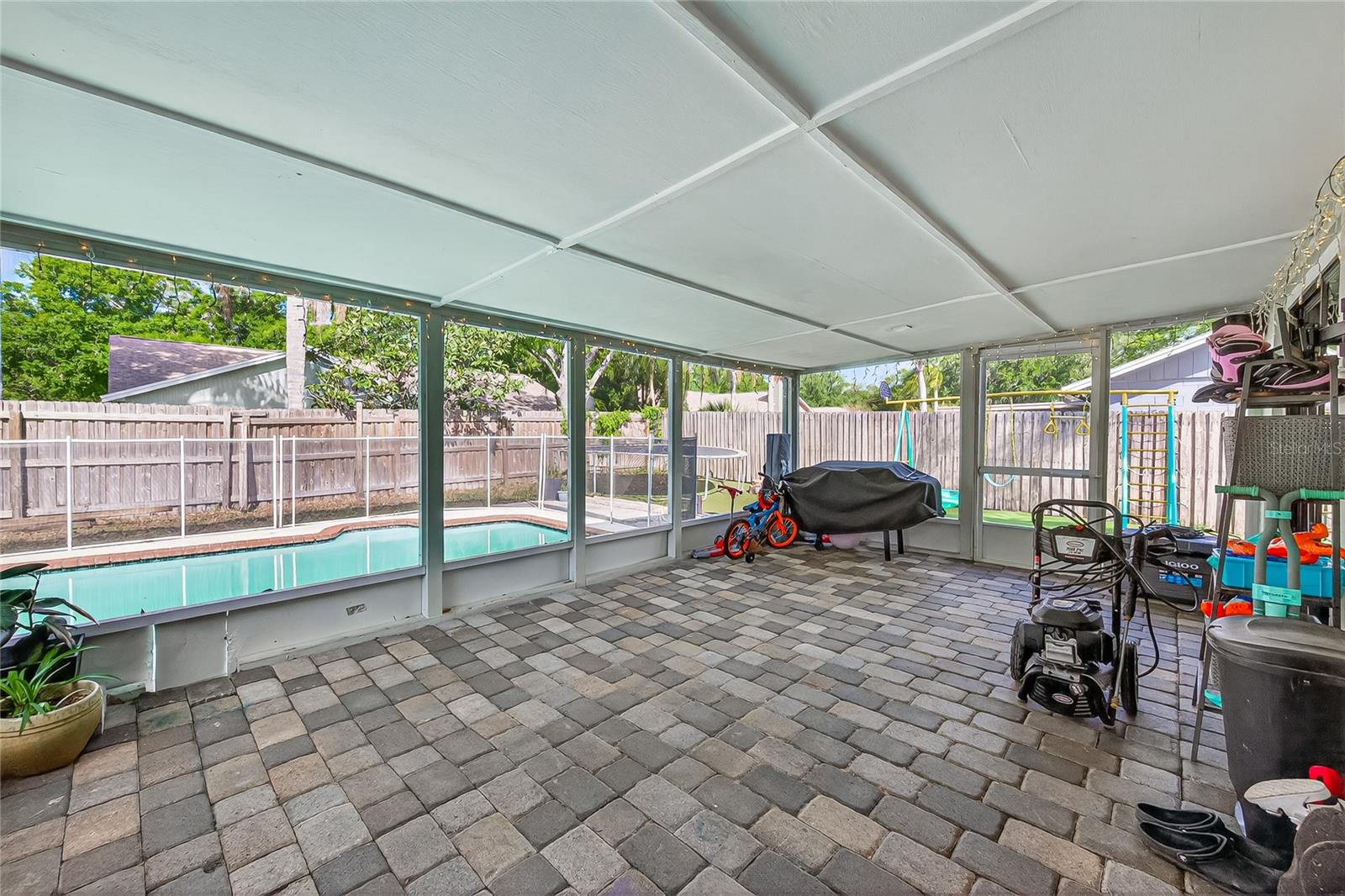 huge screened patio
