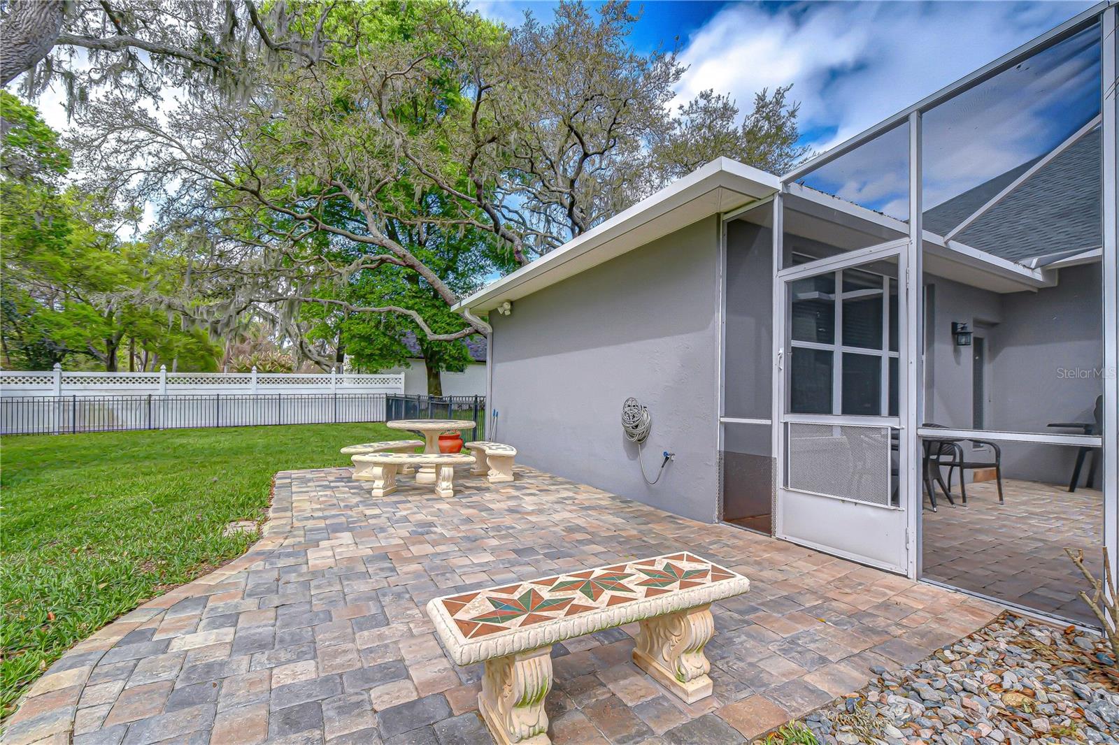 Backyard space perfect for entertainment or activities