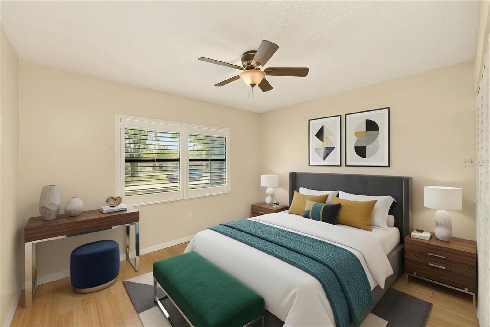 virtually staged second bedroom