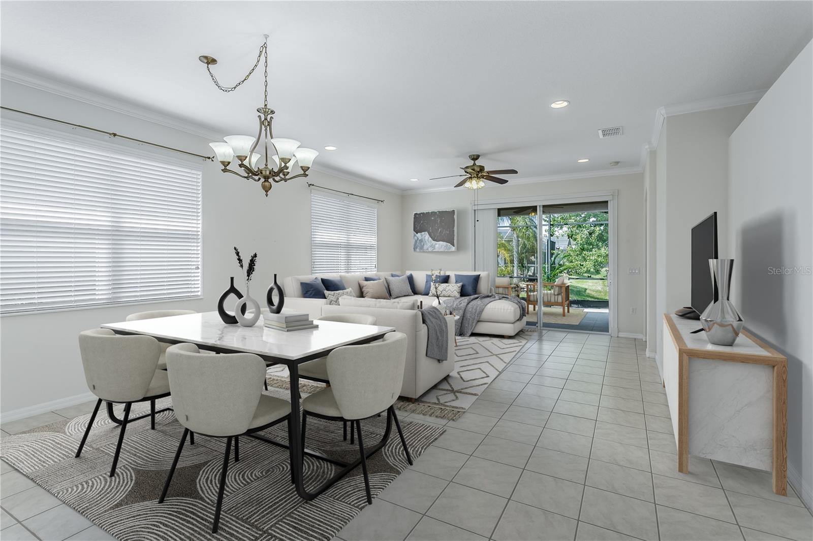 virtual staged Dining room