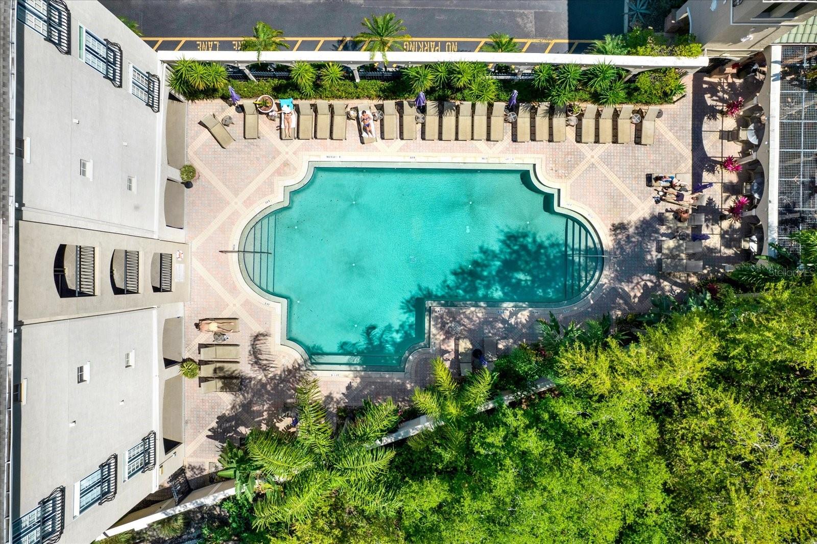 Aerial of pool