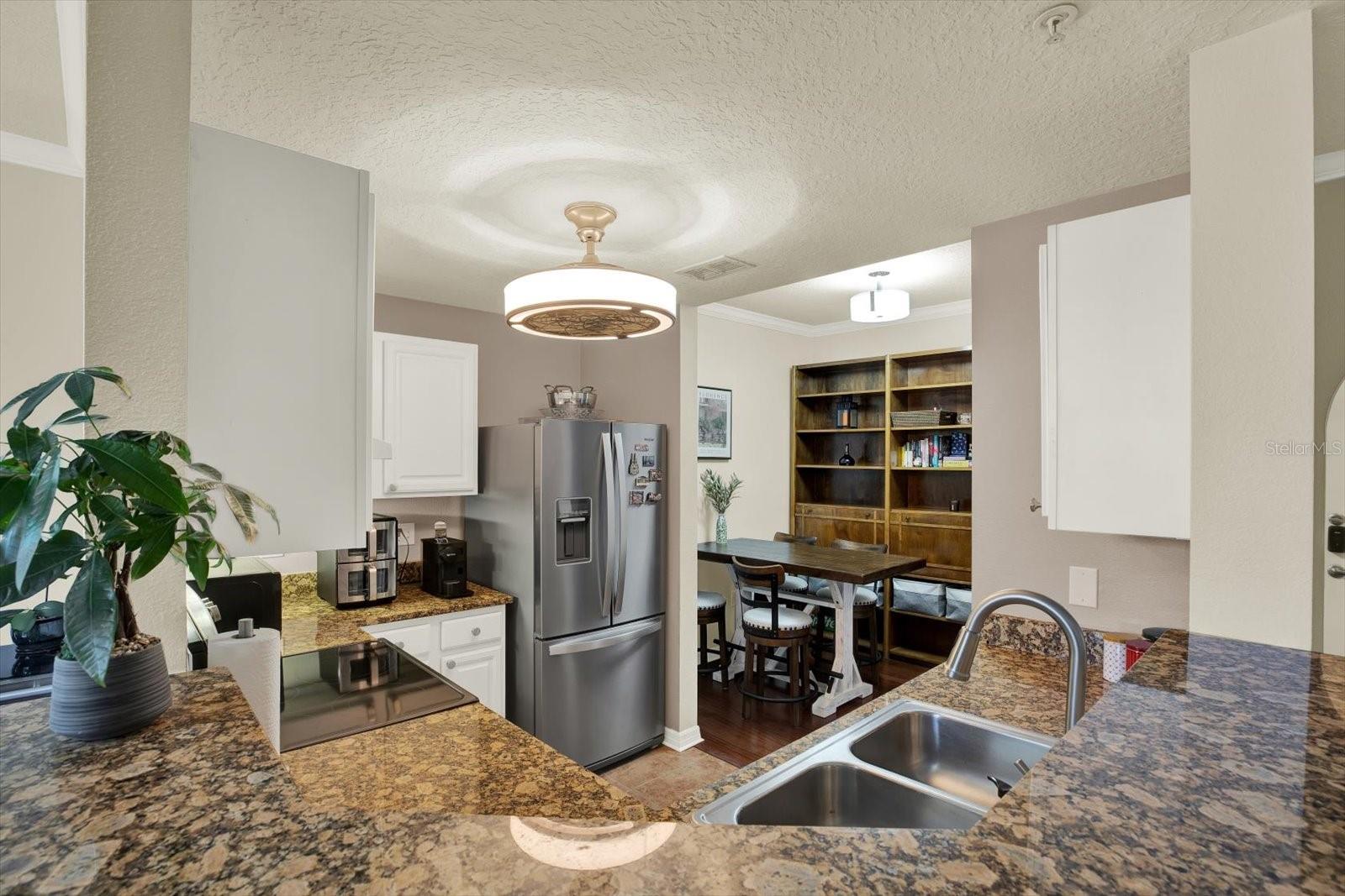 Kitchen bar overlooking kitchen